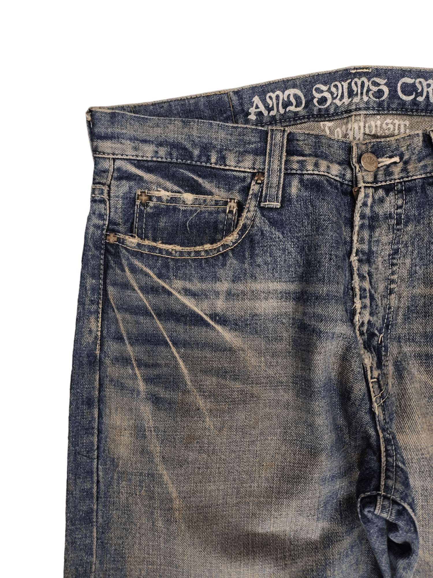 Kapital Vintage Andsuns Japan Clawmark Distress Repaired LooseJeans Size US 34 / EU 50 - 4 Thumbnail