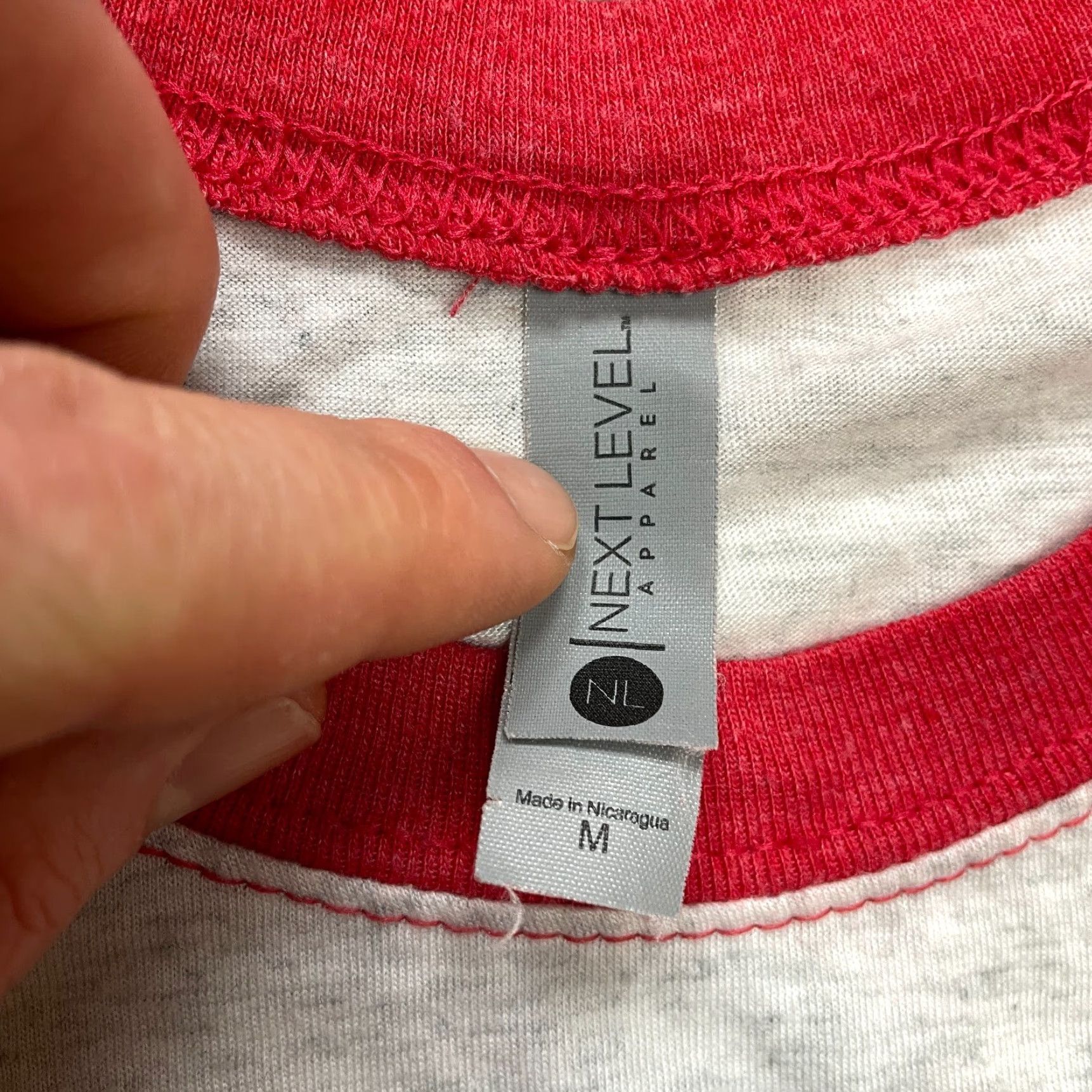 Next Level Next Level Shirt Mens M Red 3/4 Sleeve Baseball Tee Solid Crew Neck Short Sleeve All Seasons Easy Care - Mens Size US M / EU 48-50 / 2 - 3 Thumbnail