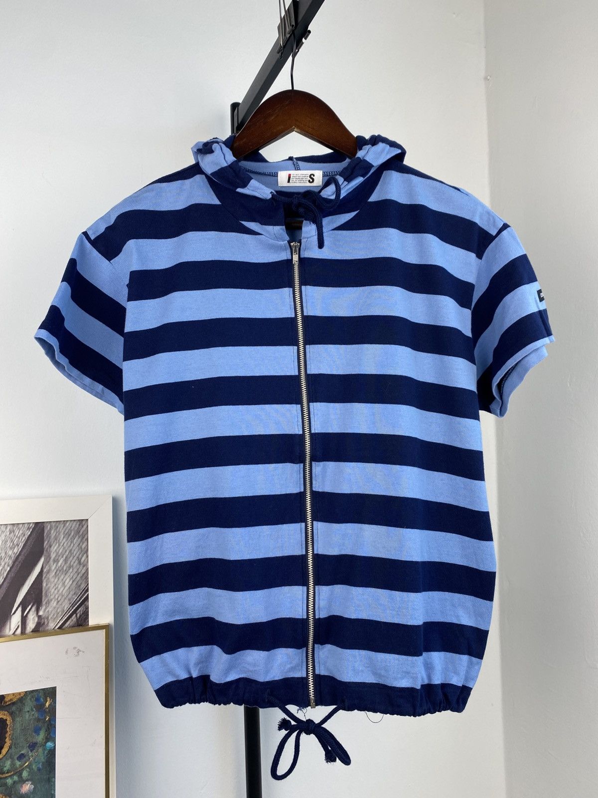 Issey Miyake Vintage 90's Issey Myake Sports Stripped Parachute Hoodie Size US M / EU 48-50 / 2 - 1 Thumbnail