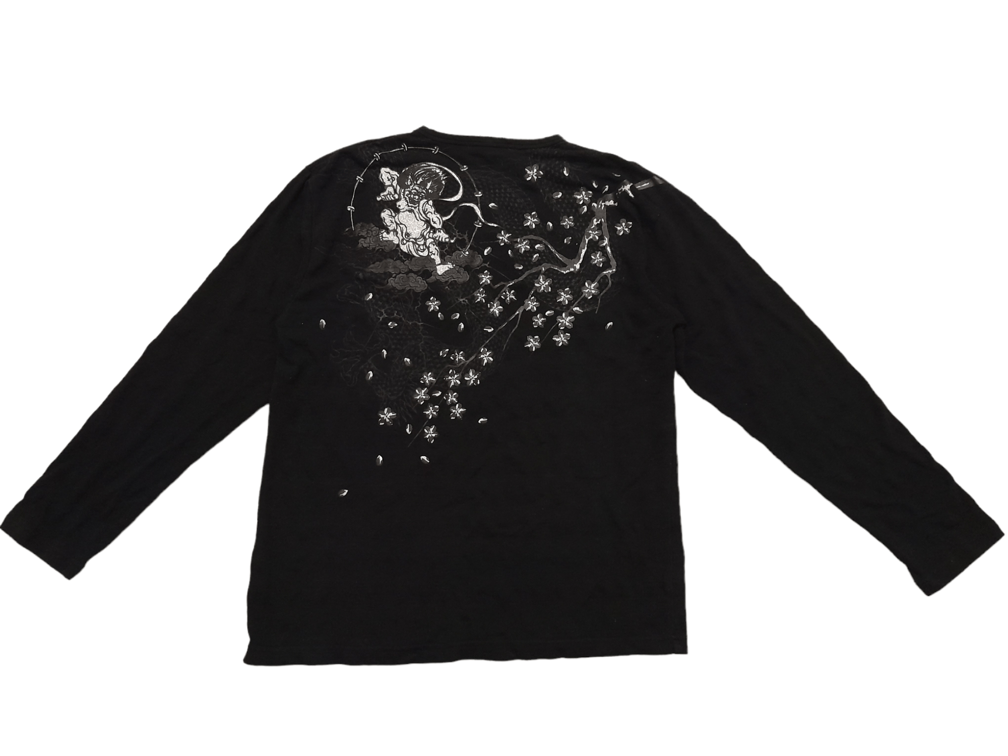 image of Sukajan T Shirts Sukajan Shirt Japan Oni Demon (F198) in Blacks, Men's (Size Medium)