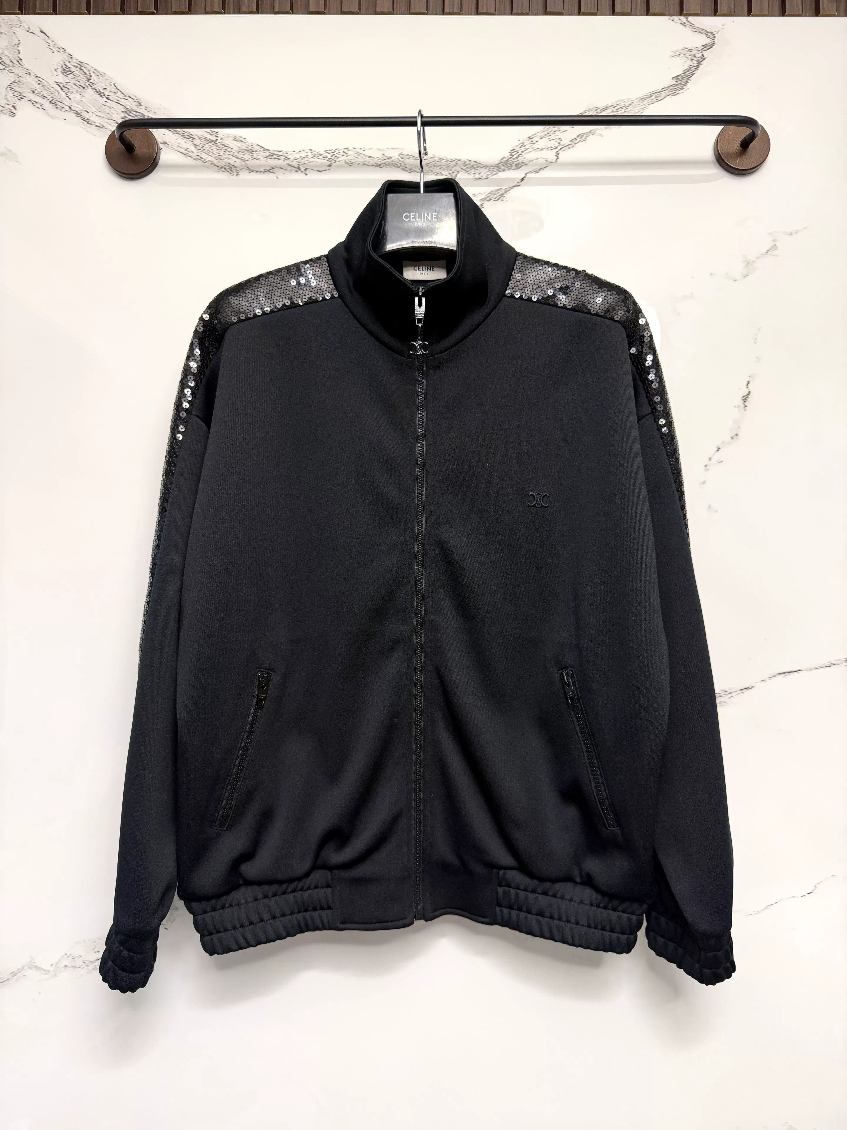 Celine celine black scaled jacket with luxurious details Size US S / EU 44-46 / 1 - 1 Thumbnail