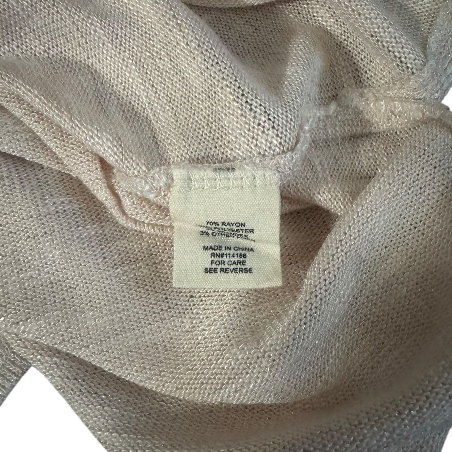 Other Retrology Sparkly Light Pink Turtleneck Sweater – Medium Size M / US 6-8 / IT 42-44 - 3 Thumbnail