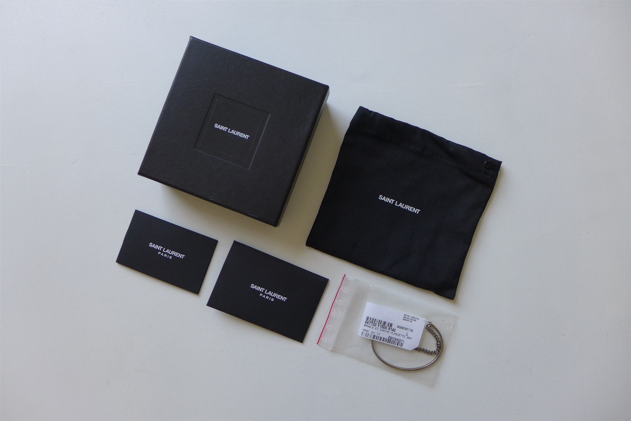 Saint Laurent Paris Saint Laurent Silver-tone Brass Bracelet - Size Large Size ONE SIZE - 7 Thumbnail