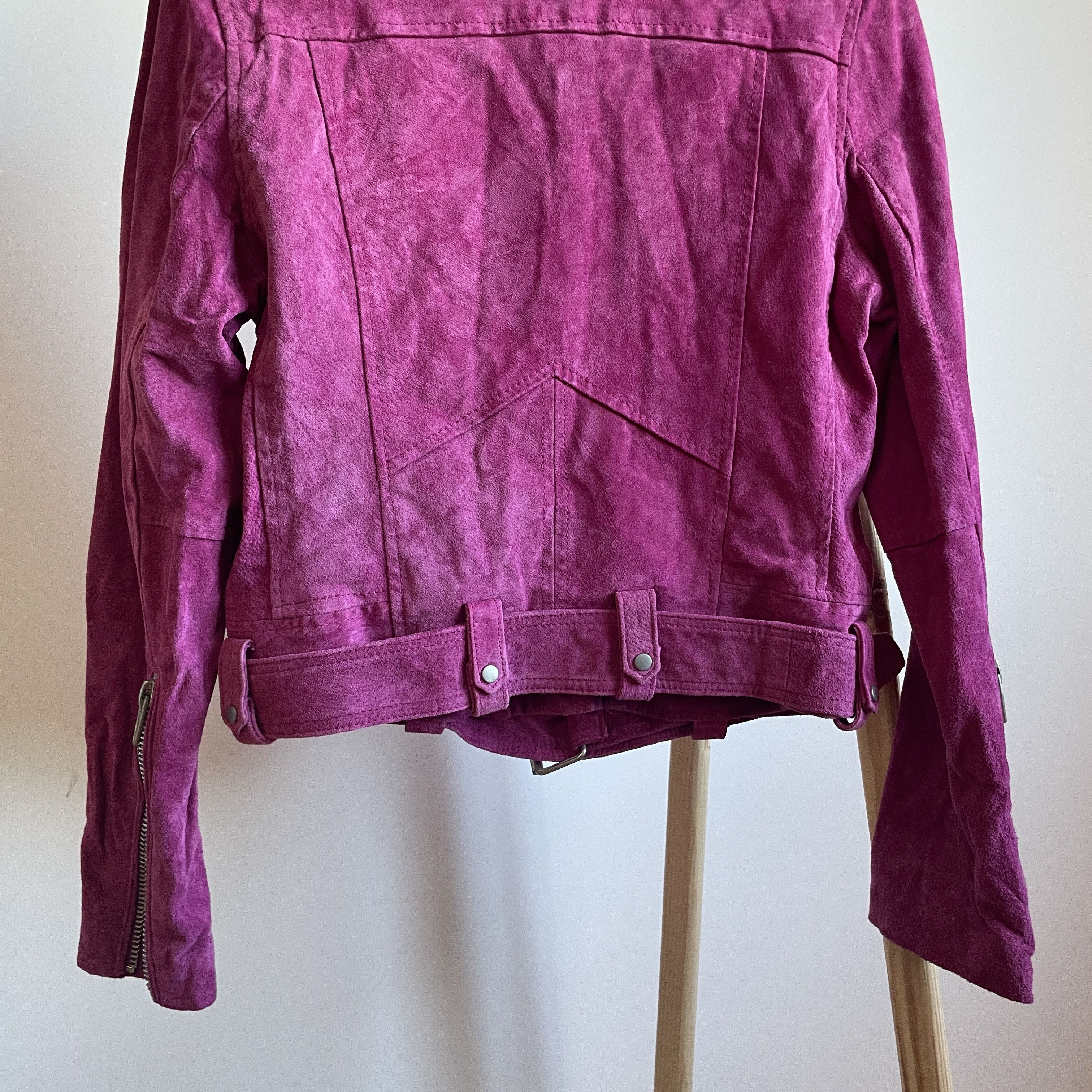 BLANKNYC Blank NYC Womens Crimson Suede Leather Biker Jacket Size M Size M / US 6-8 / IT 42-44 - 7 Thumbnail