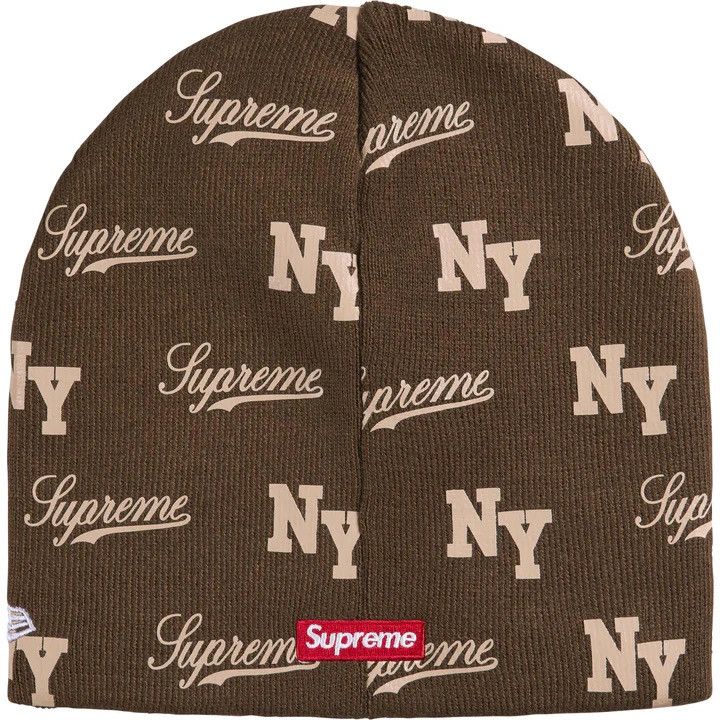 New Era × Supreme Supreme New Era Monogram Beanie Brown Size ONE SIZE - 2 Thumbnail