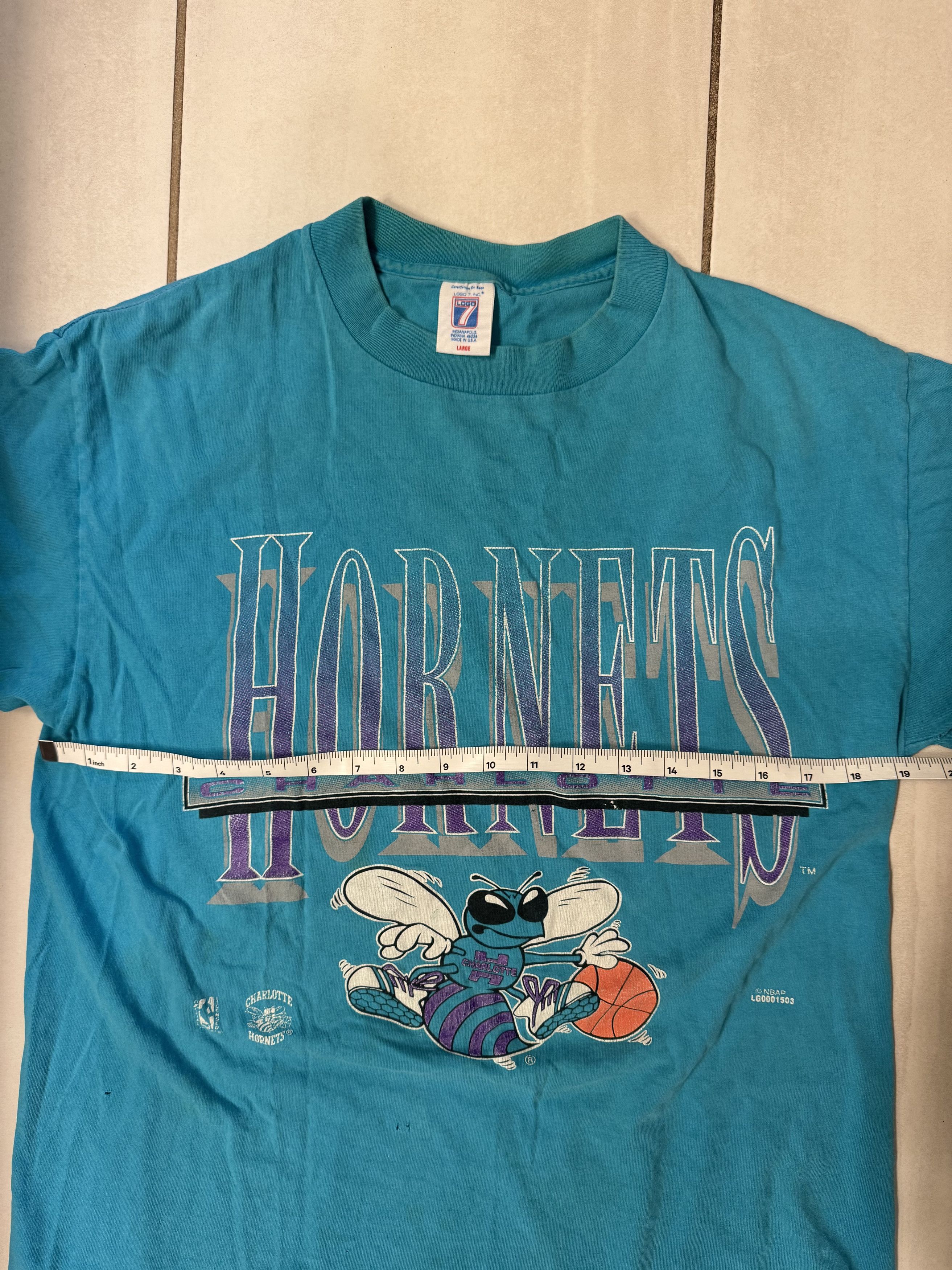 Logo 7 Vintage Charlotte Hornets T-Shirt Size US L / EU 52-54 / 3 - 2 Thumbnail