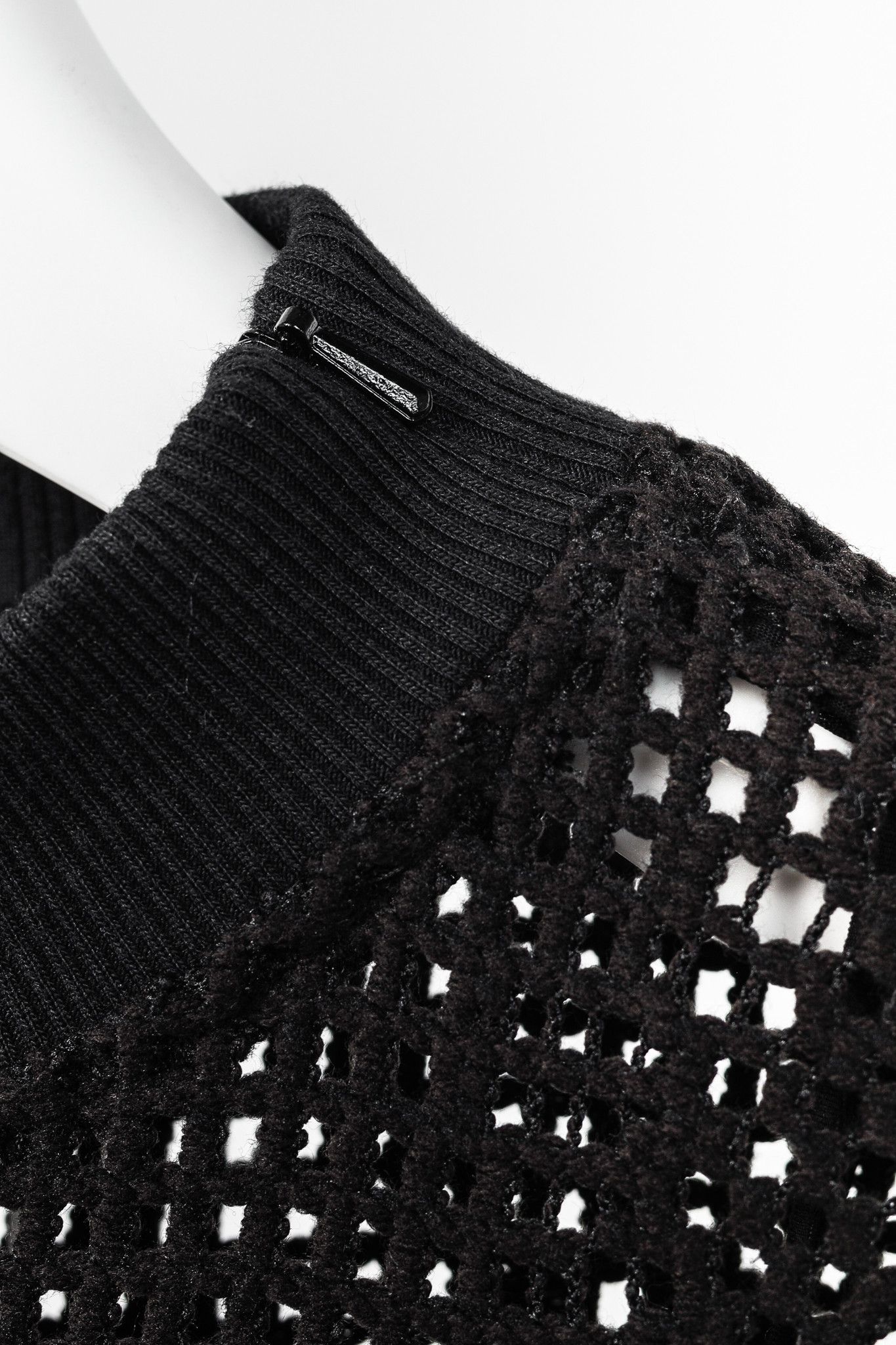 See by Chloe See by Chloe Black Crochet Long-Sleeve Mini Dress Size L / US 10 / IT 46 - 8 Thumbnail