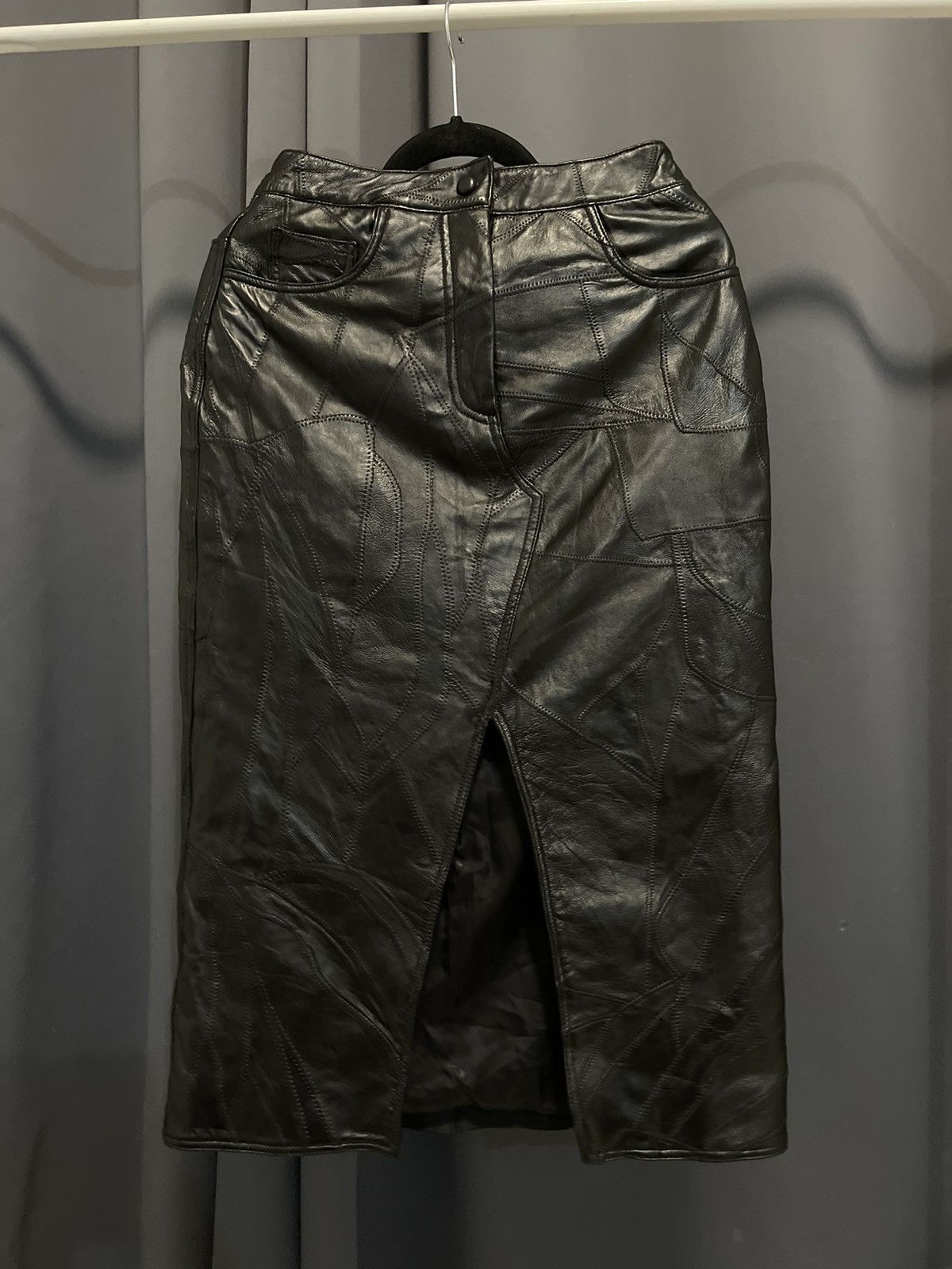 Other Jacques Wei Leather Patchwork Skirt Size 26" / US 2 / IT 38 - 2 Thumbnail