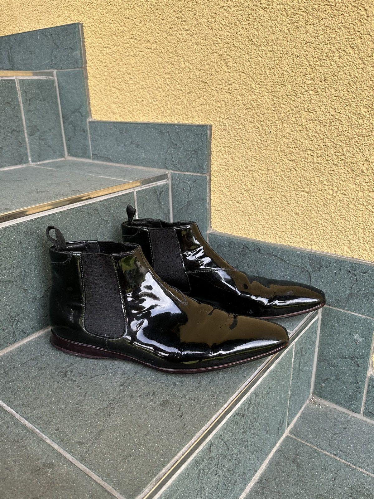 Prada Prada Cheasea Boots Loafer Mens Leather Black Made In 