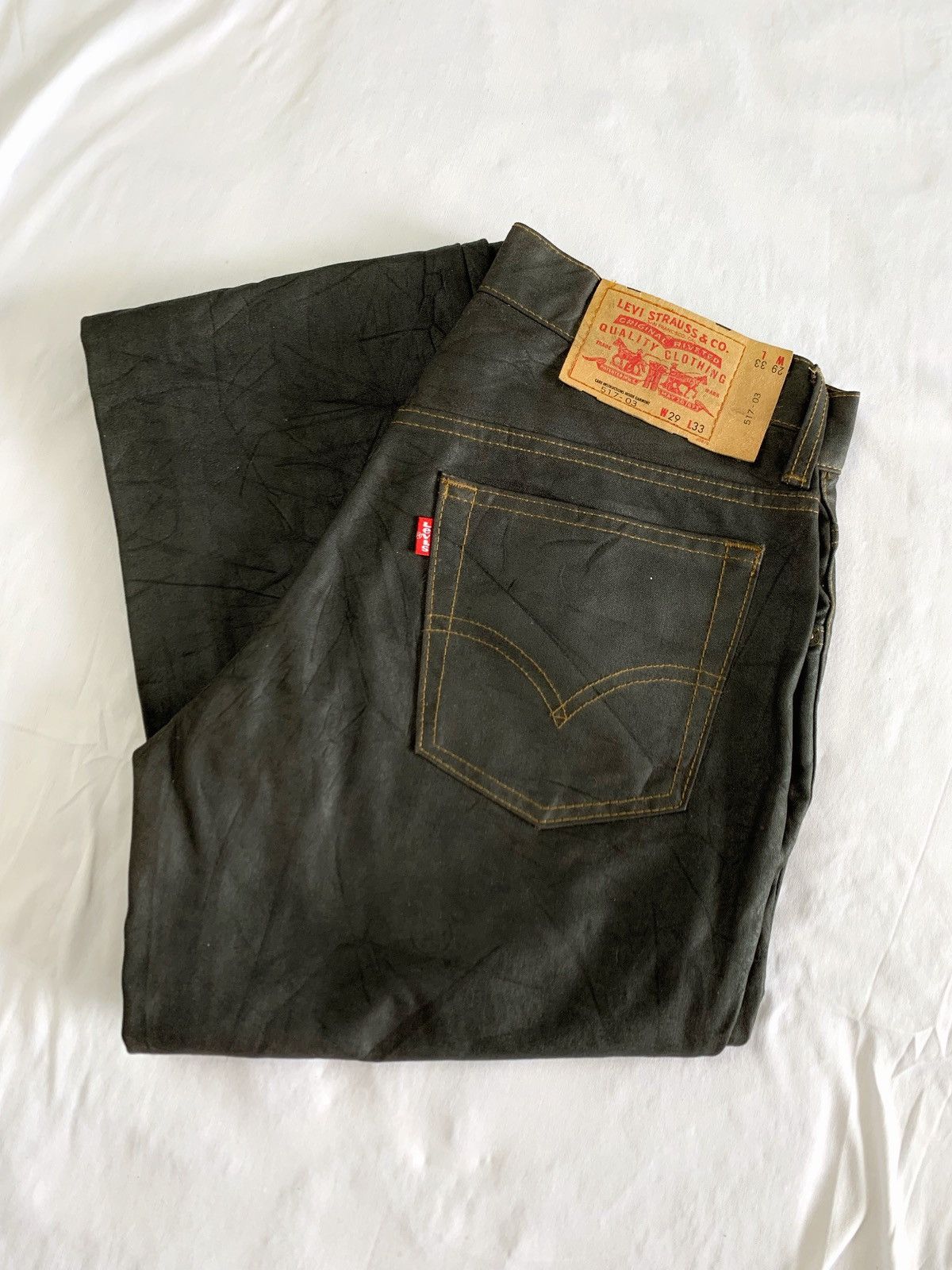 Levi's Waxed levis 517 flare jeans ifsx lgb kmrii fuga numbernine Size US 28 / EU 44 - 9 Thumbnail
