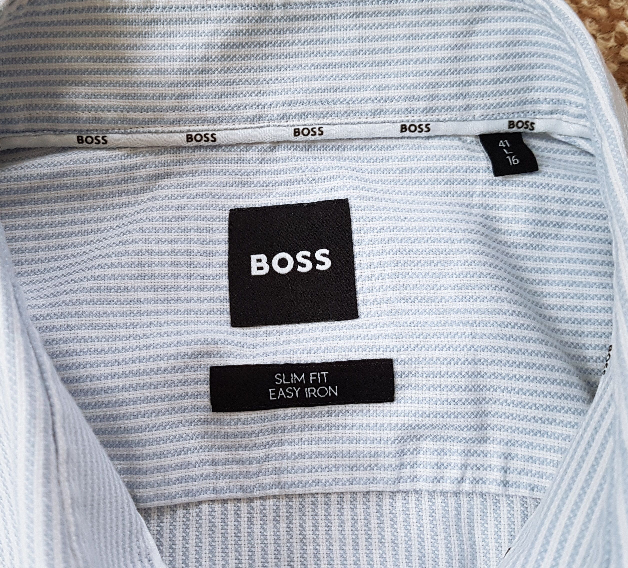 Hugo Boss Hugo Boss Stripe Shirt H-HANK-spread-C1-222 sz 41/16 L Slim Size US L / EU 52-54 / 3 - 6 Thumbnail