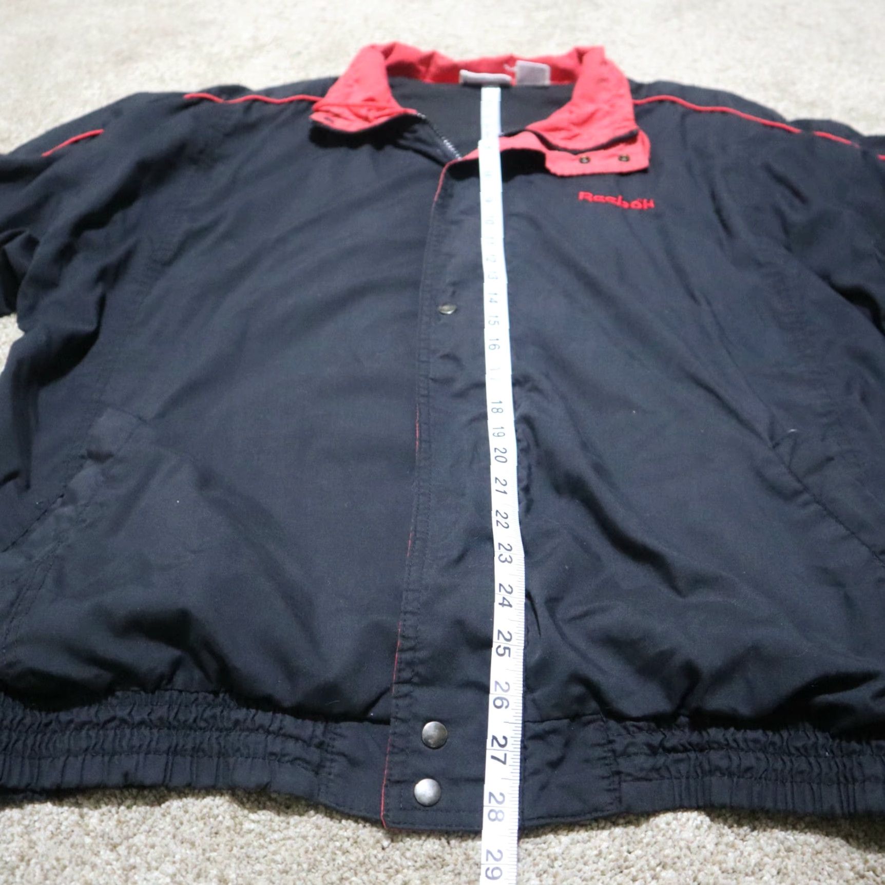 Reebok VINTAGE Reebok Jacket Windbreaker Mens XL Black Red Spell Out Coat Size US XL / EU 56 / 4 - 5 Thumbnail