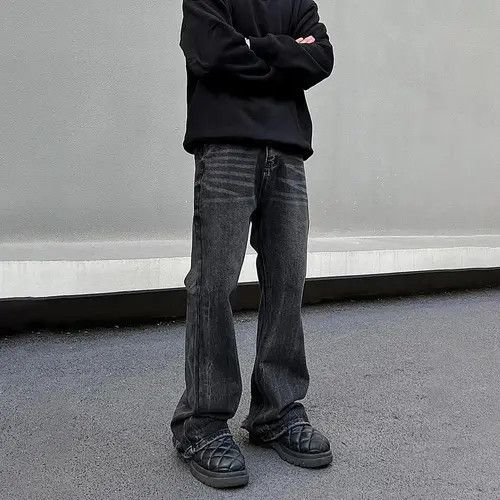 Designer × Japanese Brand Wide Leg Jeans Loose Straight-leg Flared Size US 33 - 1 Thumbnail