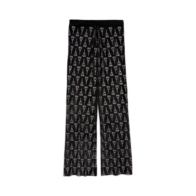 Balenciaga o1bcso1str0326 Paris Flastic Pants in Black Size 28" / US 6 / IT 42 - 2 Thumbnail
