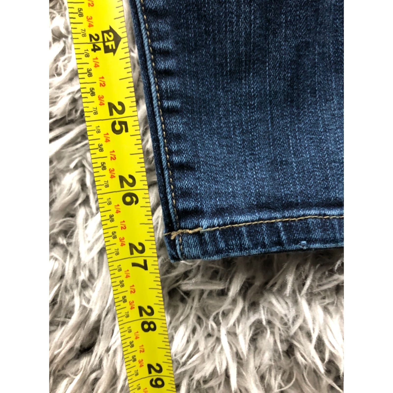 Vintage Maurices Jeans Skinny High Rise Regular XS Womens Dark Blue Denim 5-Pocket Logo Zipper Belt Loops Size 26" / US 2 / IT 38 - 3 Thumbnail