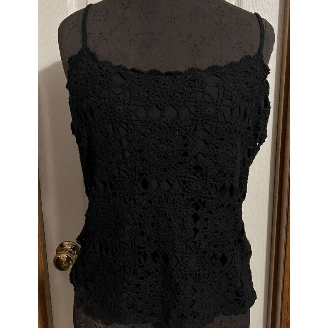 Ralph Lauren Ralph Lauren Women’s Black Hand Knit Silk Blend Tank Top Size L / US 10 / IT 46 - 2 Thumbnail