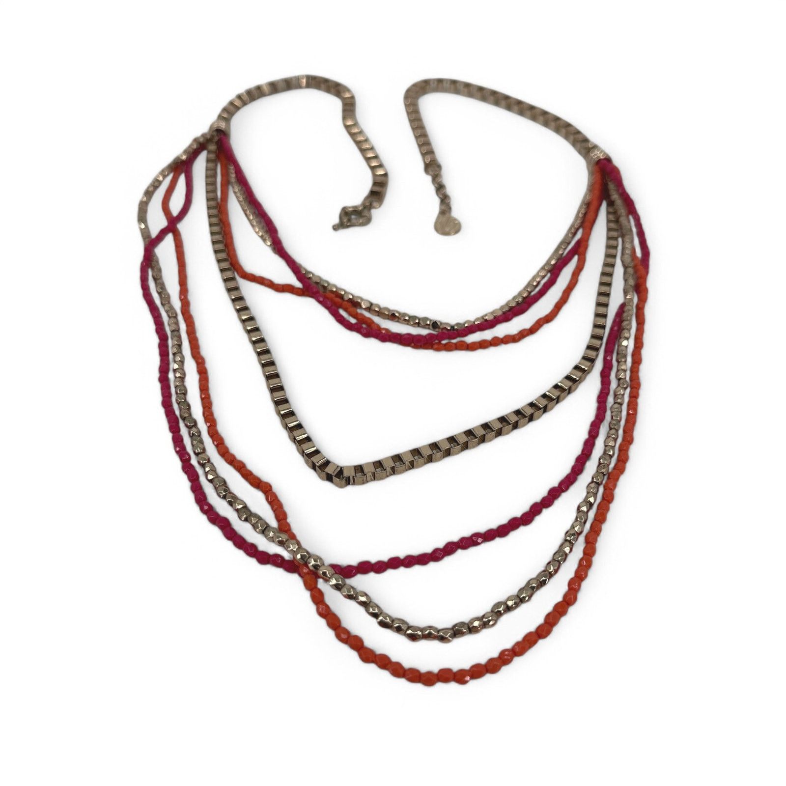 Vera Bradley Vera Bradley Necklace Multi Strand Pink Orange Gold Tone Size ONE SIZE - 5 Thumbnail