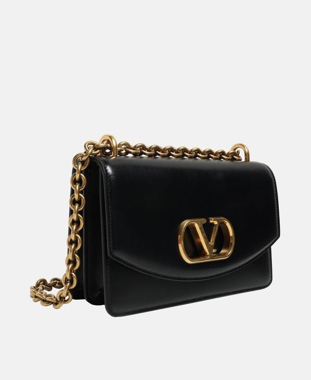 Valentino Leather Shoulder Bag in Black, Women's