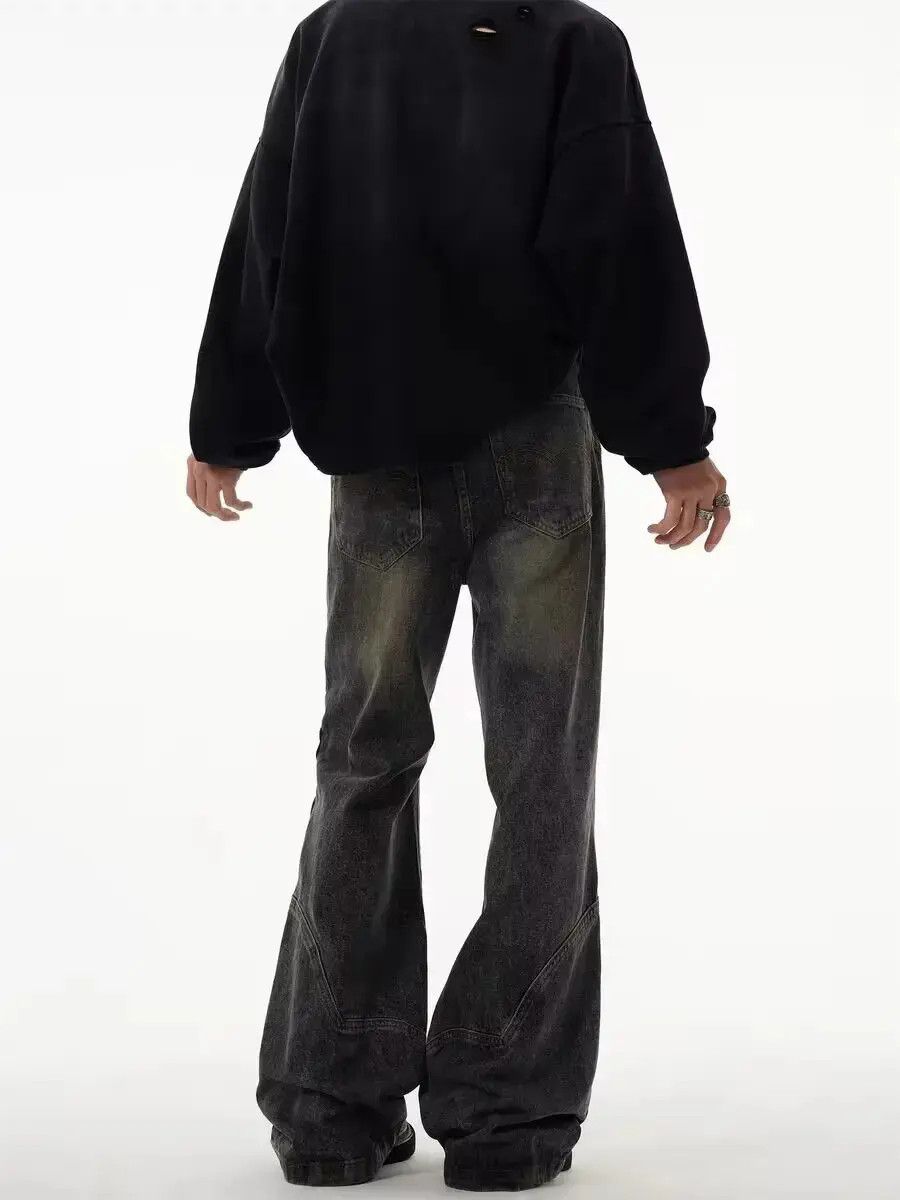 Japanese Brand Retro heavy distressed micro flared patchwork jeans Size US 32 / EU 48 - 5 Thumbnail