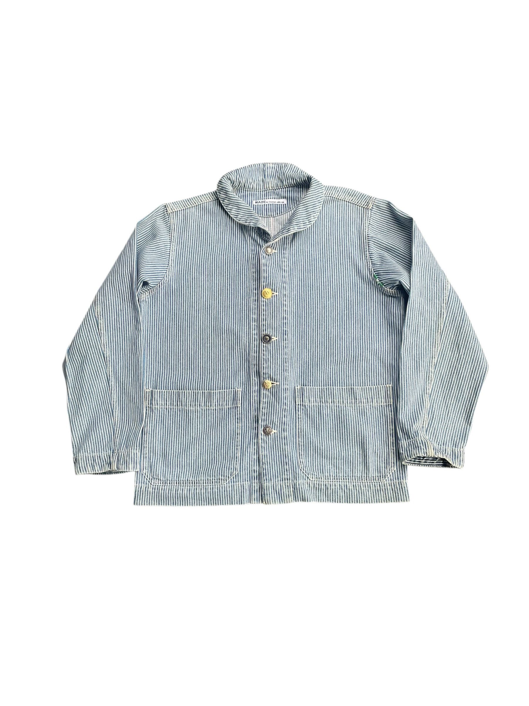 Japanese Brand Vintage USN Sunny Side Up Hickory Shawl Jacket Size US L / EU 52-54 / 3 - 1 Thumbnail