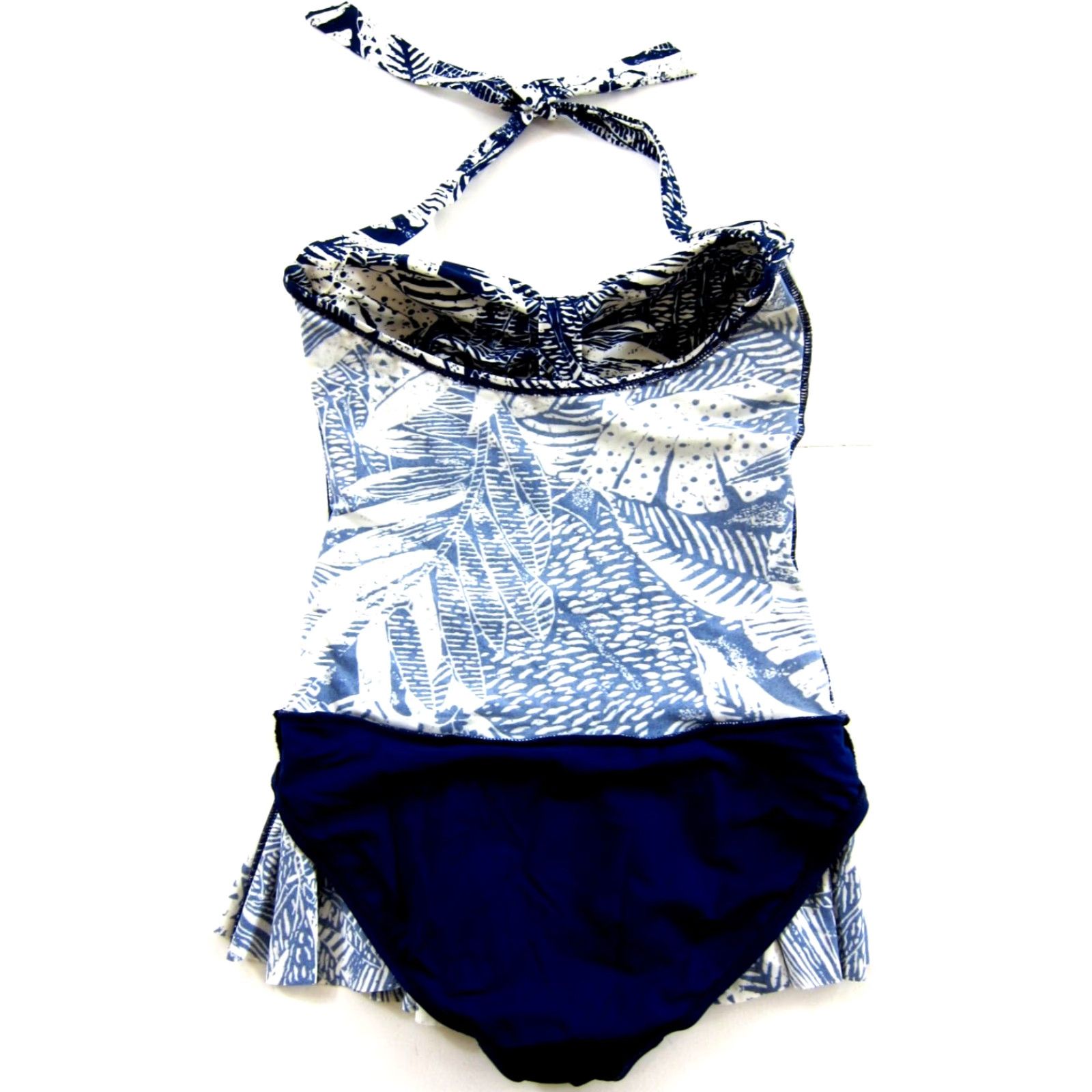 Vintage Rose Marie Reid Blue White Floral Slimming One Piece Swimsuit Halter Dress Small Girls Womens Vintage N/A Size S / US 4 / IT 40 - 6 Thumbnail
