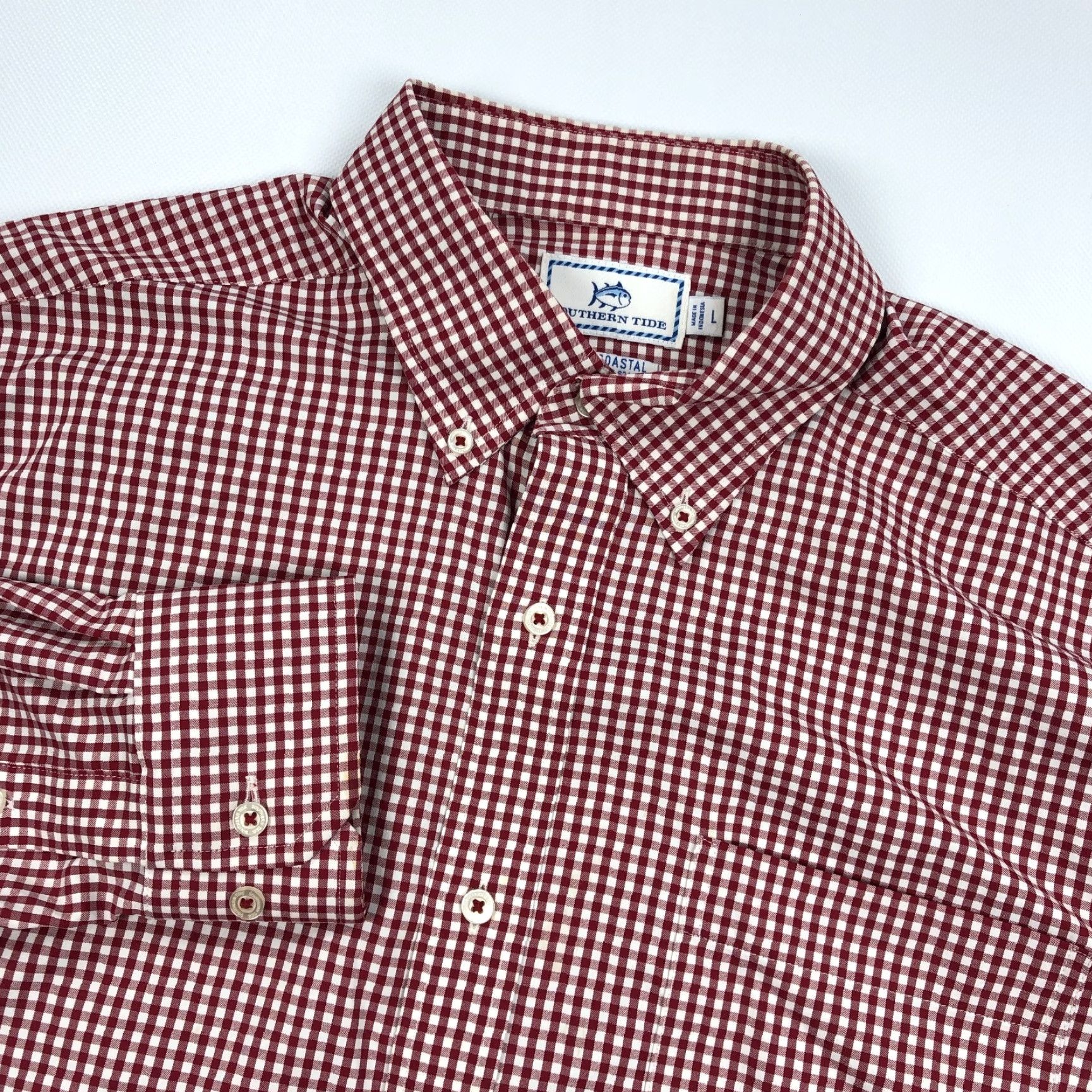 Southern Tide Southern Tide Shirt Mens Large Check Long Sleeve Button Up Intercoastal Red Size US L / EU 52-54 / 3 - 2 Thumbnail