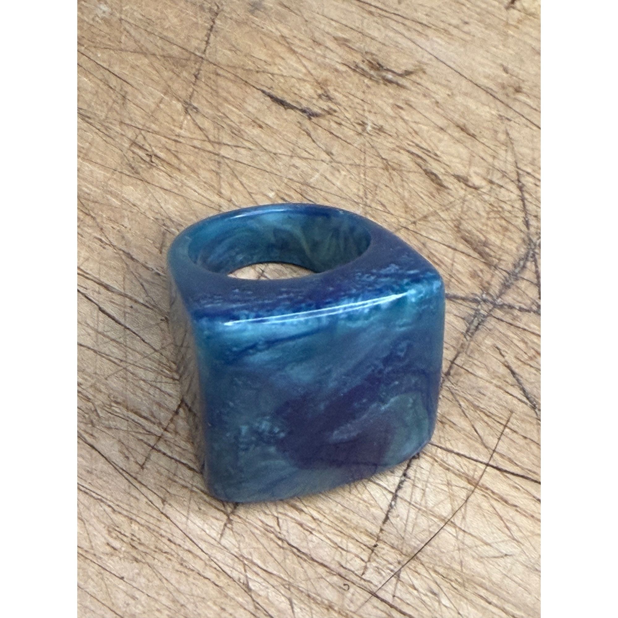 Other Square Blue Resin size 8 Statement Ring In Gift Box Size ONE SIZE - 1 Thumbnail