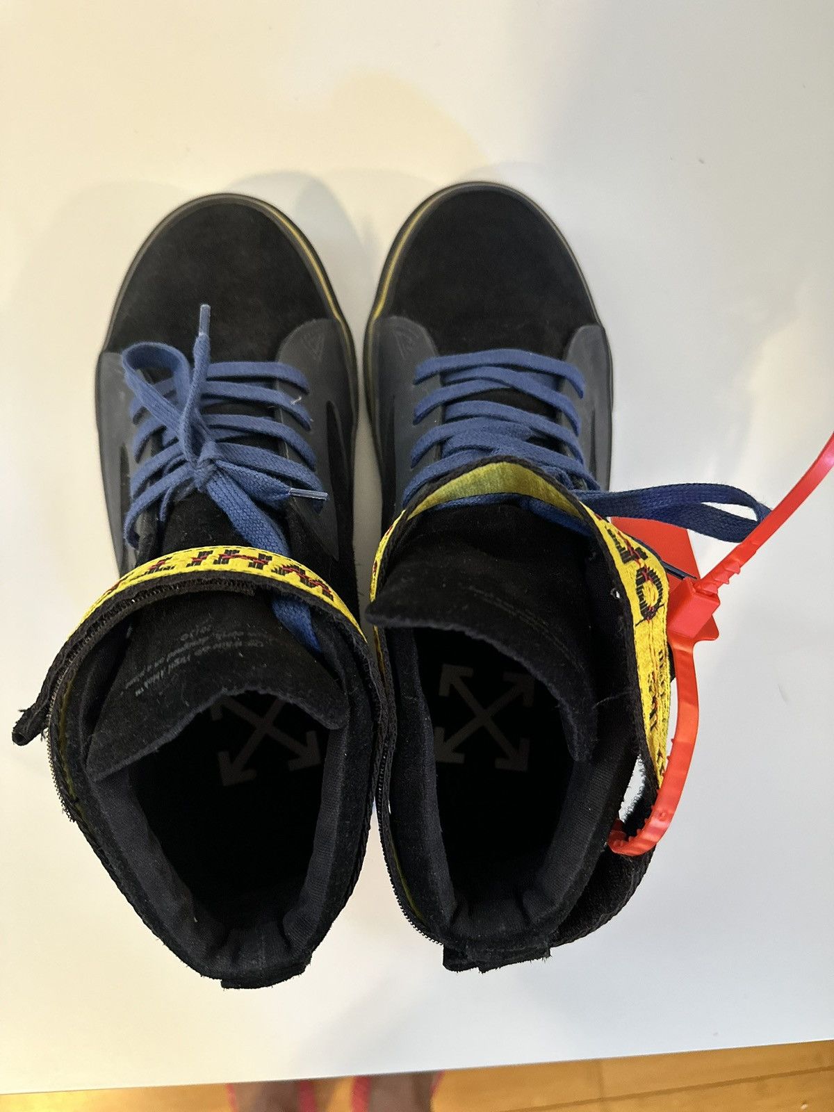 Off-White Off -White Vulc Mid Black Yellow Suede Skate Sneakers Size US 10 / EU 43 - 6 Thumbnail