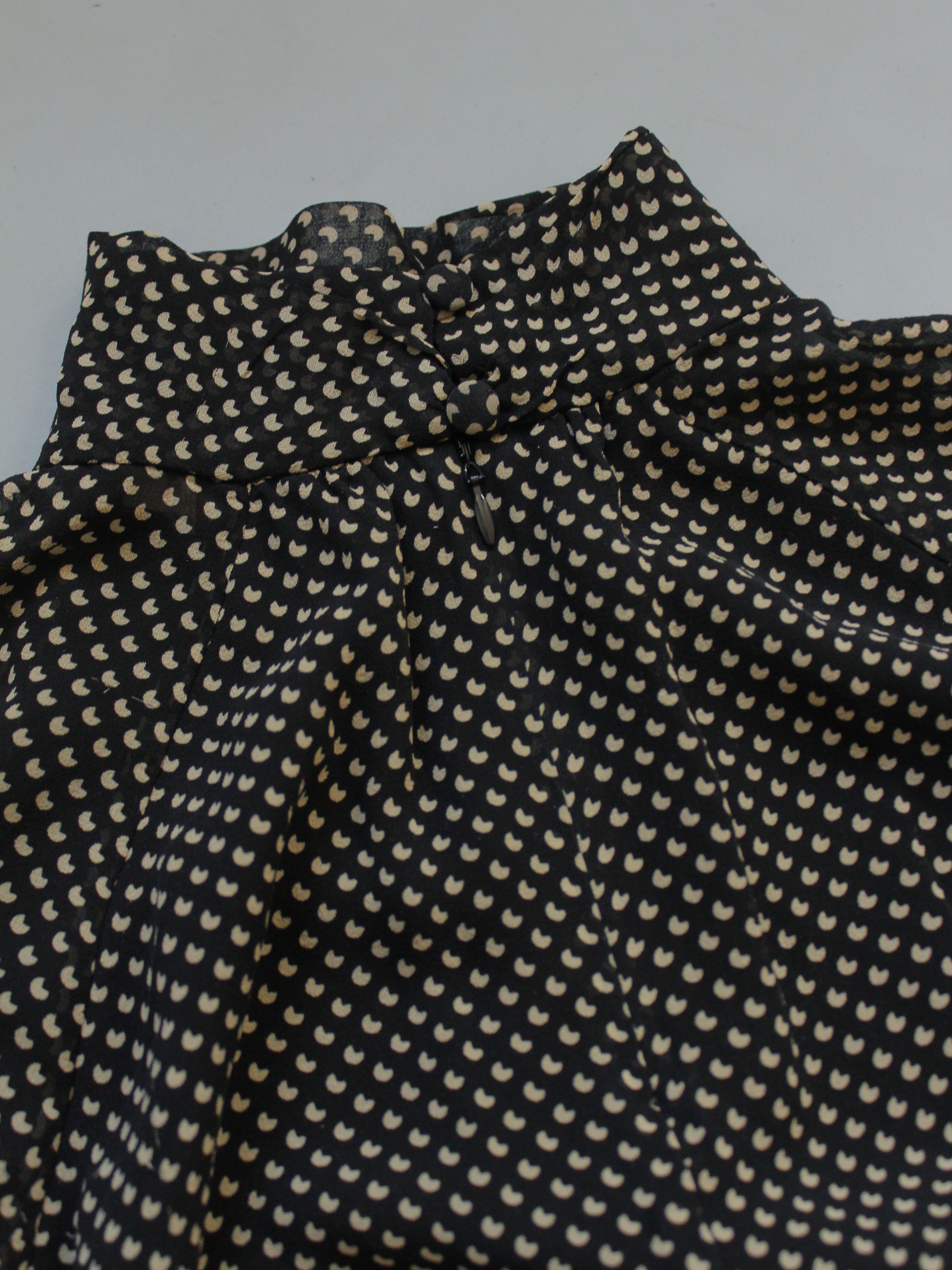 Tory Burch TORY BURCH 100% SILK MAXI DRESS LINED DOTTED SIZE 4 BLACK Size S / US 4 / IT 40 - 10 Thumbnail