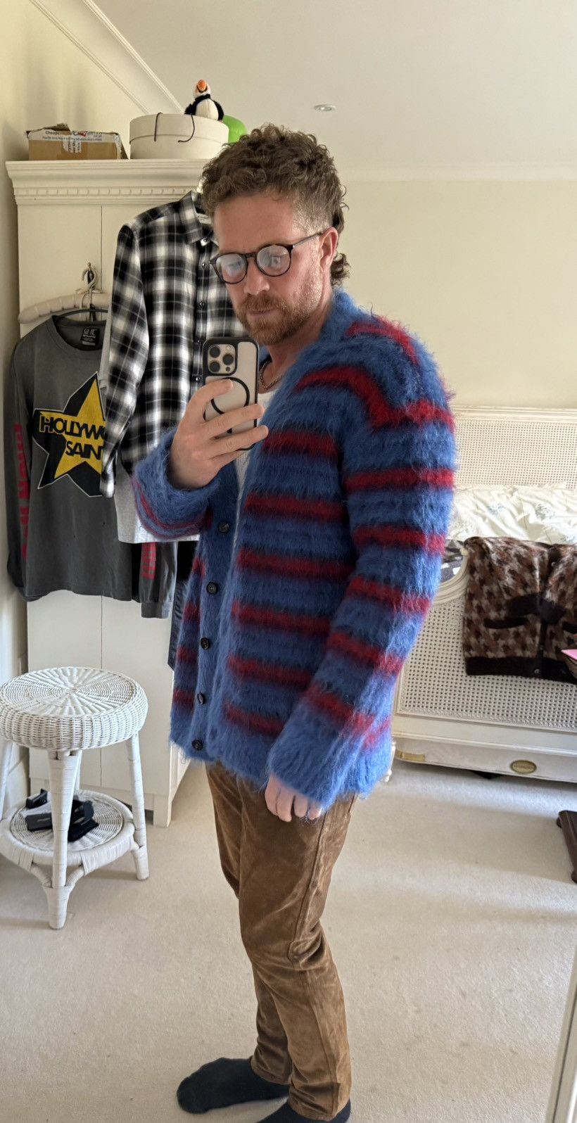 Marni FW19 Marni most wanted blue red cardigan Harry Styles M XL Size US M / EU 48-50 / 2 - 7 Thumbnail