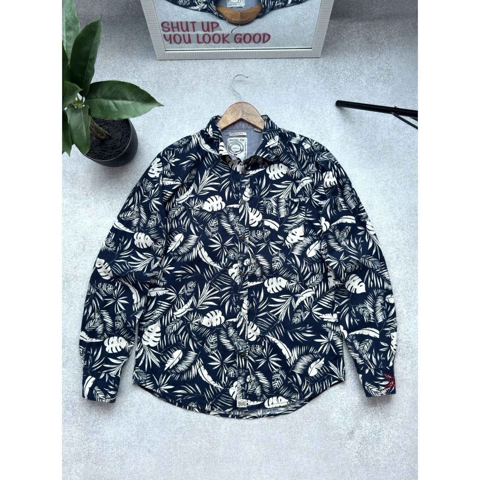Diesel VINTAGE Diesel Button-Up Shirt Mens L Blue Hawaii Print OverShirt Y2K Size US L / EU 52-54 / 3 - 2 Thumbnail