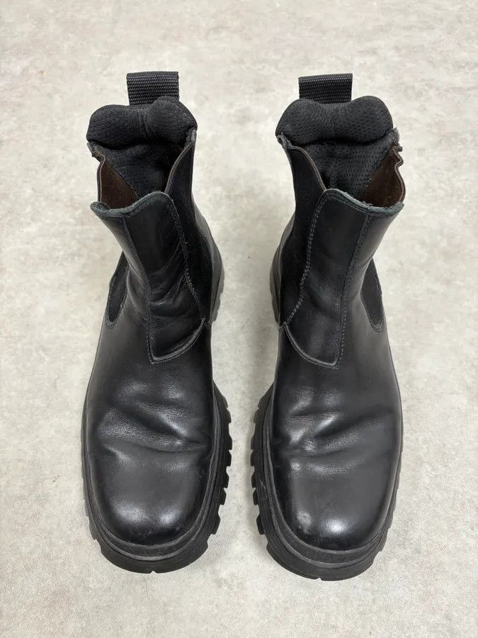 Prada FW1999 Prada Black Chelsea Vibram Leather Boots Size US 7.5 / EU 40-41 - 2 Thumbnail