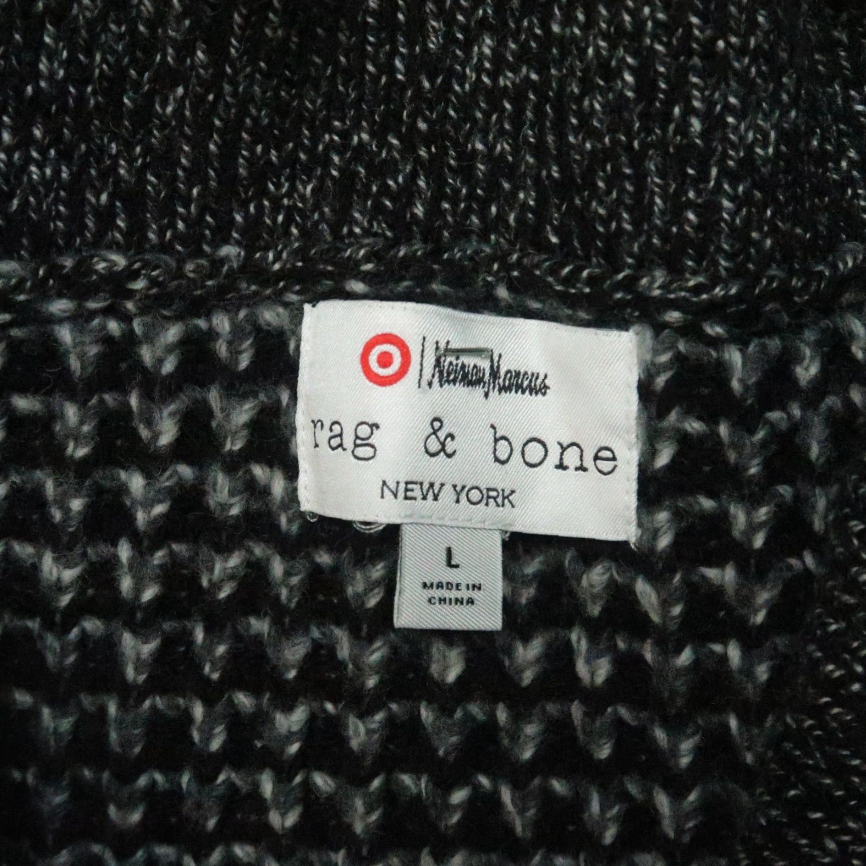 Rag & Bone rag & bone Sweater Womens Large Black Gray Wool Blend Shawl Cardigan NWT Size L / US 10 / IT 46 - 3 Thumbnail