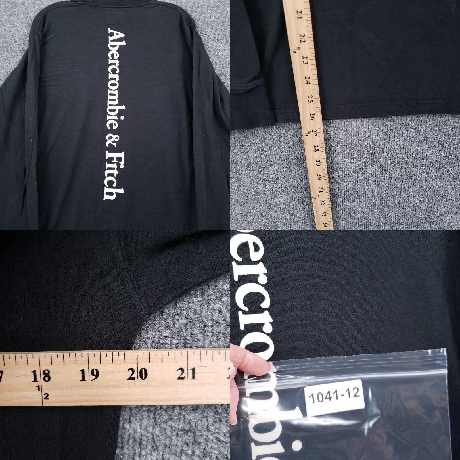 Abercrombie & Fitch Abercrombie & Fitch Sweatshirt Mens S Small Black Pullover Long Sleeve Cotton Logo Crew Neck Size US S / EU 44-46 / 1 - 8 Thumbnail