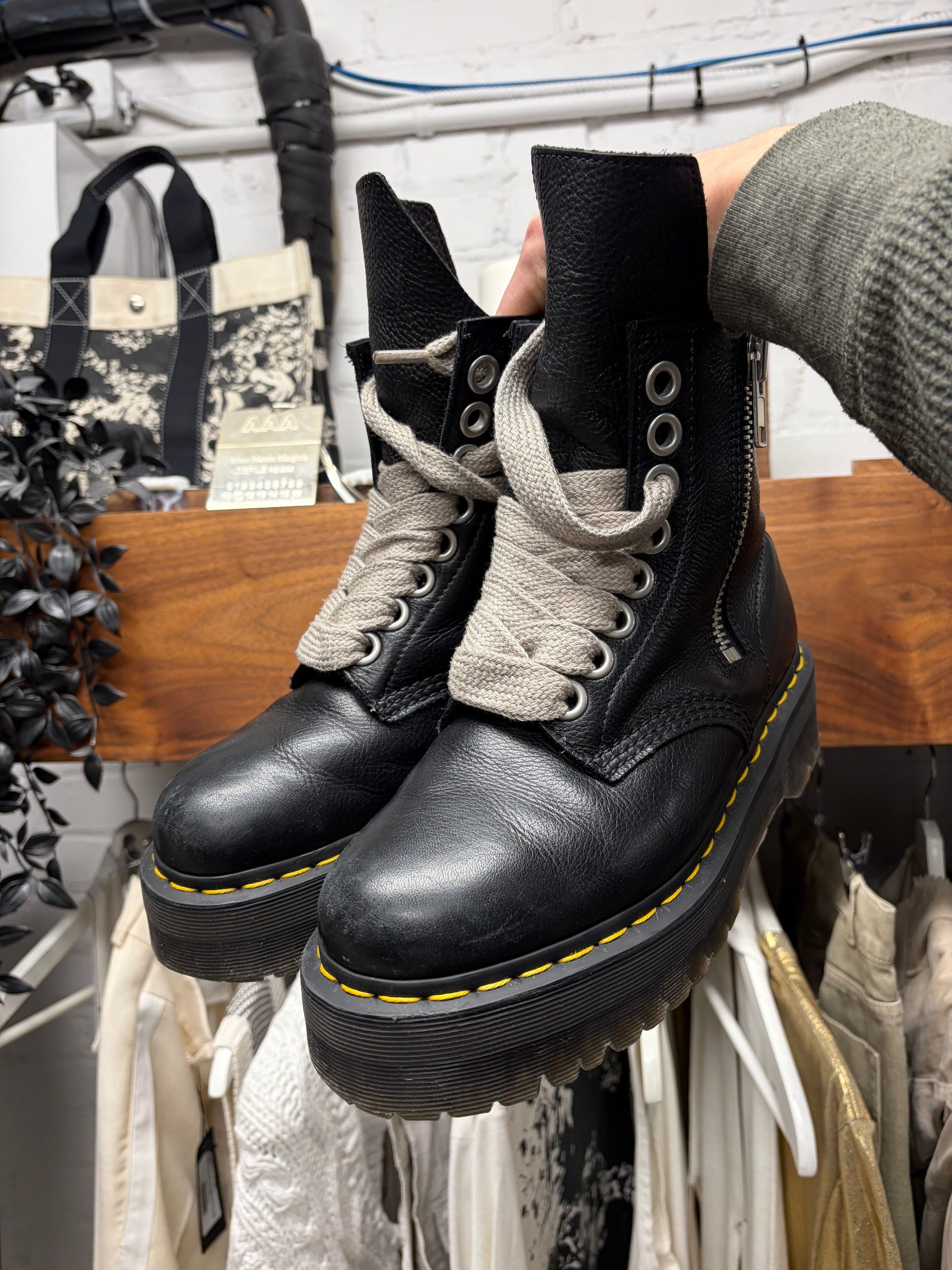 Rick Owens Rick Owens x Doc Martens 1460 Platform Sole Leather Boots Size US 8 / EU 41 - 2 Thumbnail
