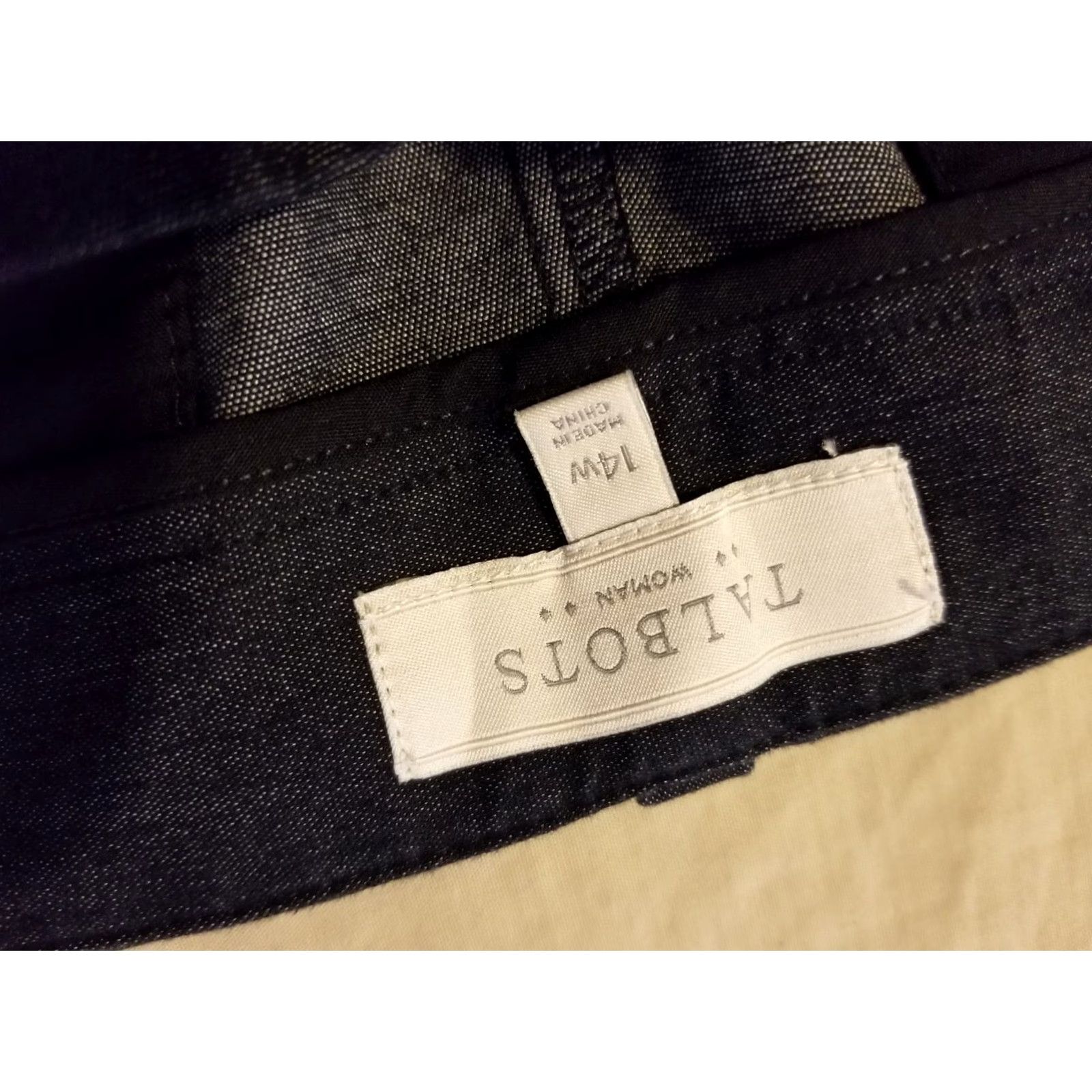 Talbots Womens Talbots Shorts Chino Black Cotton 14 Casual Regular Zip Front Pockets Man Machine Washable Spring Summer Size 36" / US 14 / IT 50 - 3 Thumbnail