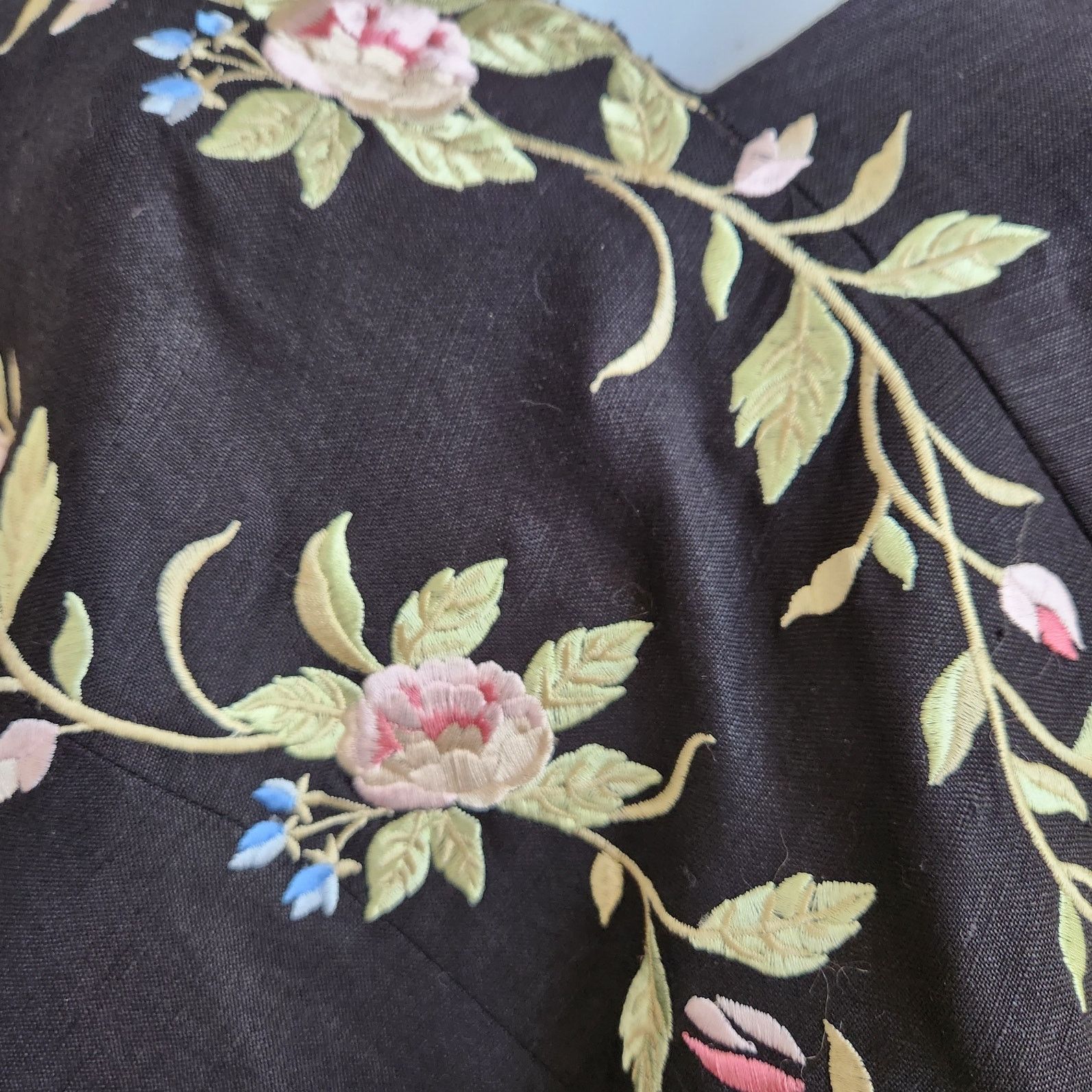 Other Plaza South Black Pink Embroidered Floral Top 18WP Lined Size XXL / US 16-18 / IT 52-54 - 2 Thumbnail
