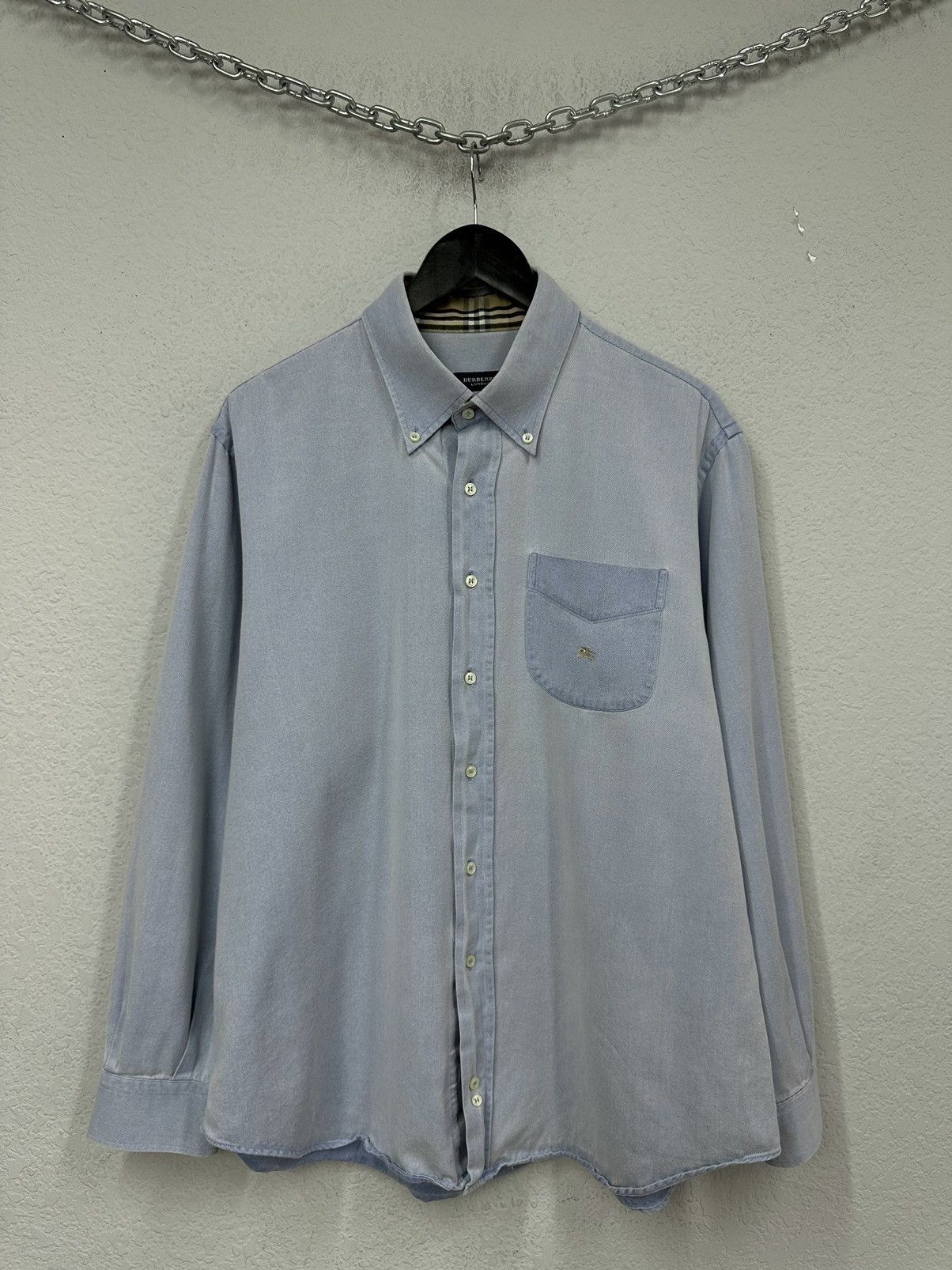 Burberry Vintage Mens Shirt Burberry England Classic Y2k Avantgarde Size US L / EU 52-54 / 3 - 1 Thumbnail