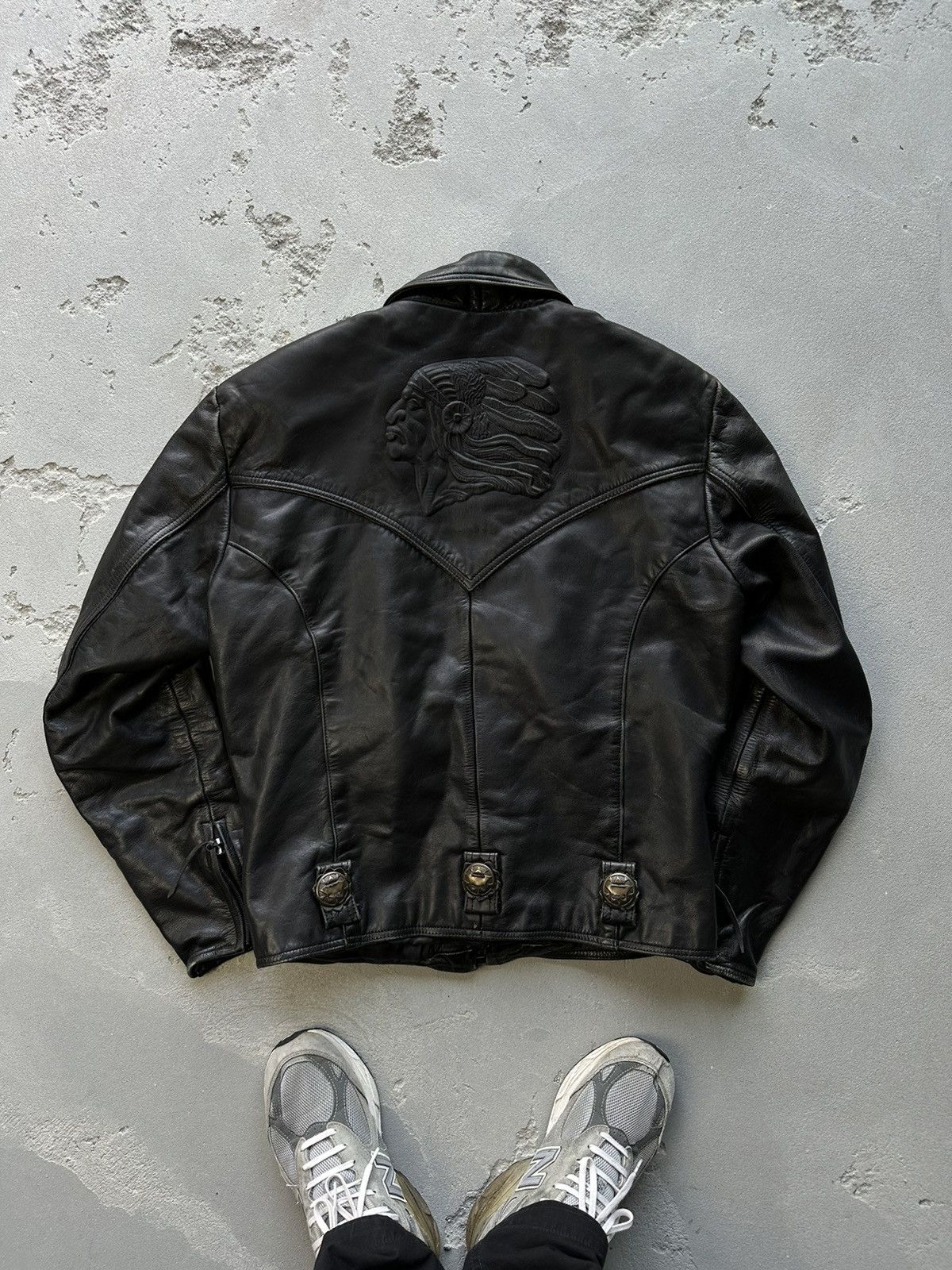 Genuine Leather Echtes Leder Leather Jacket Motorcycle Biker Size US M / EU 48-50 / 2 - 2 Thumbnail