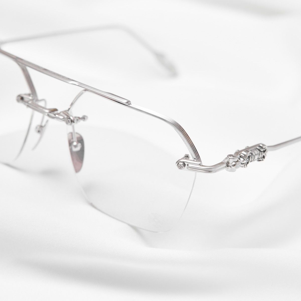 Chrome Hearts CHROME HEARTS FLUID BRUSHED SILVER GLASSES Size ONE SIZE - 3 Thumbnail
