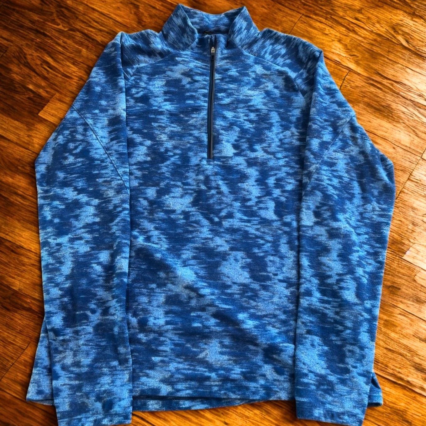 Lululemon Lululemon Surge Warm Half Zip Pullover Blue Camo Rulu Running Gym Mens XL Size US XL / EU 56 / 4 - 2 Thumbnail