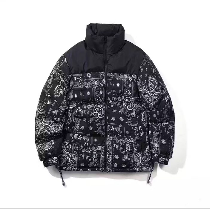 Vintage Black Bandana Puffer Jacket Grailed