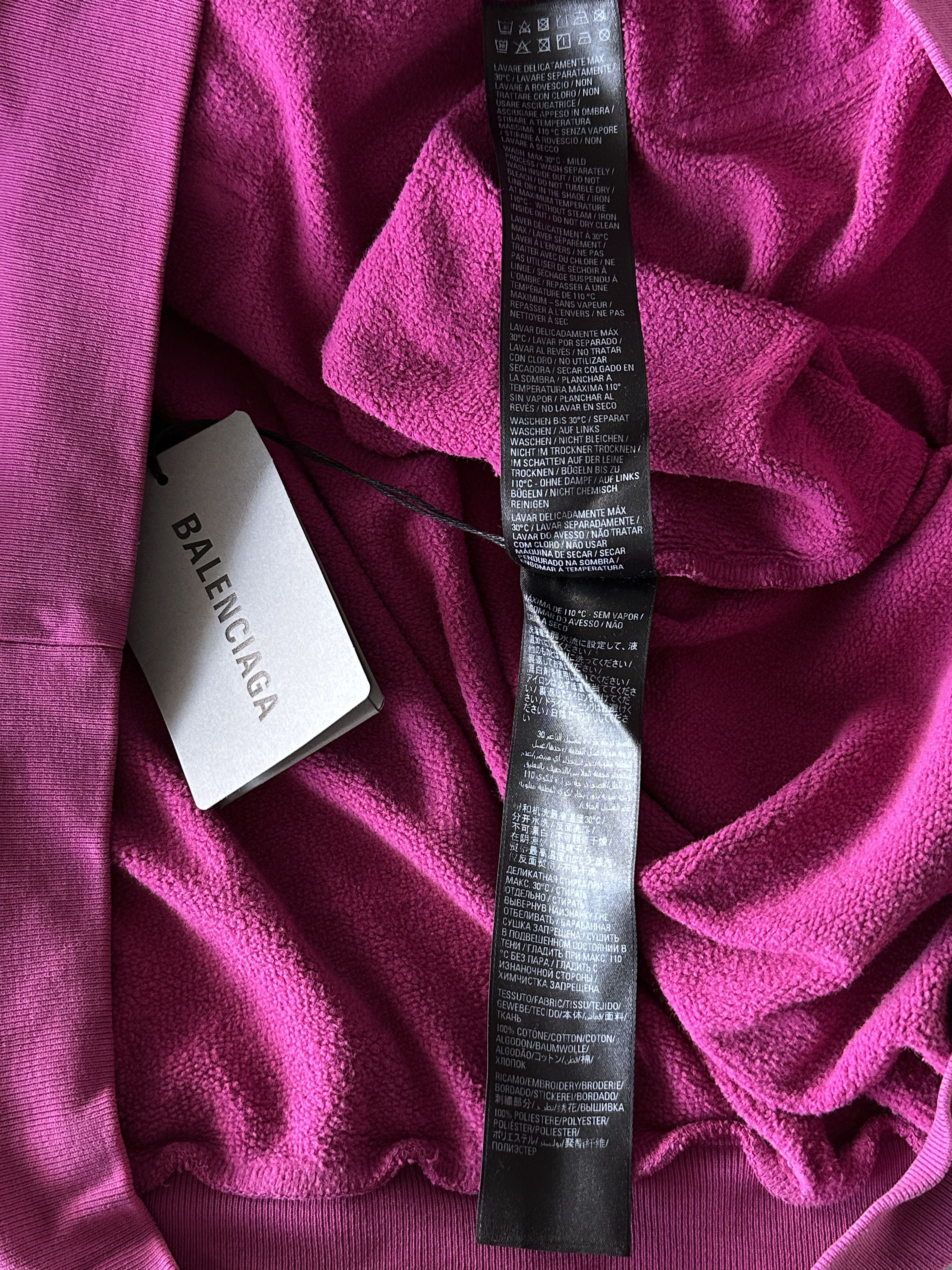 Balenciaga Balenciaga Pink & Multicolor Embroidered Logo Hoodie Size US XXL / EU 58 / 5 - 5 Thumbnail