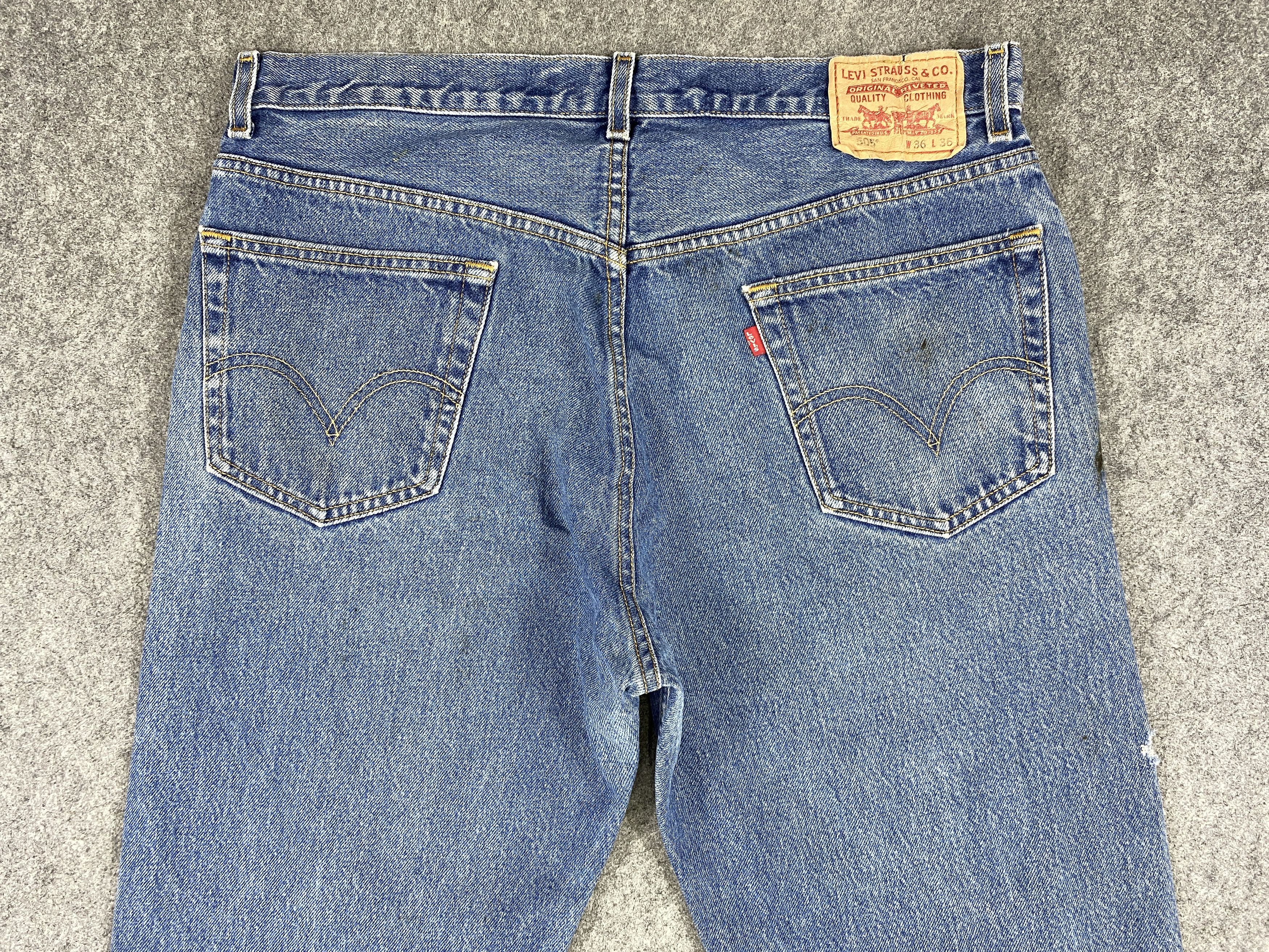 Levi's Dirty Blue Vintage Levi's 505 Jeans 37x36 Denim -JN1878 Size US 37 - 4 Thumbnail