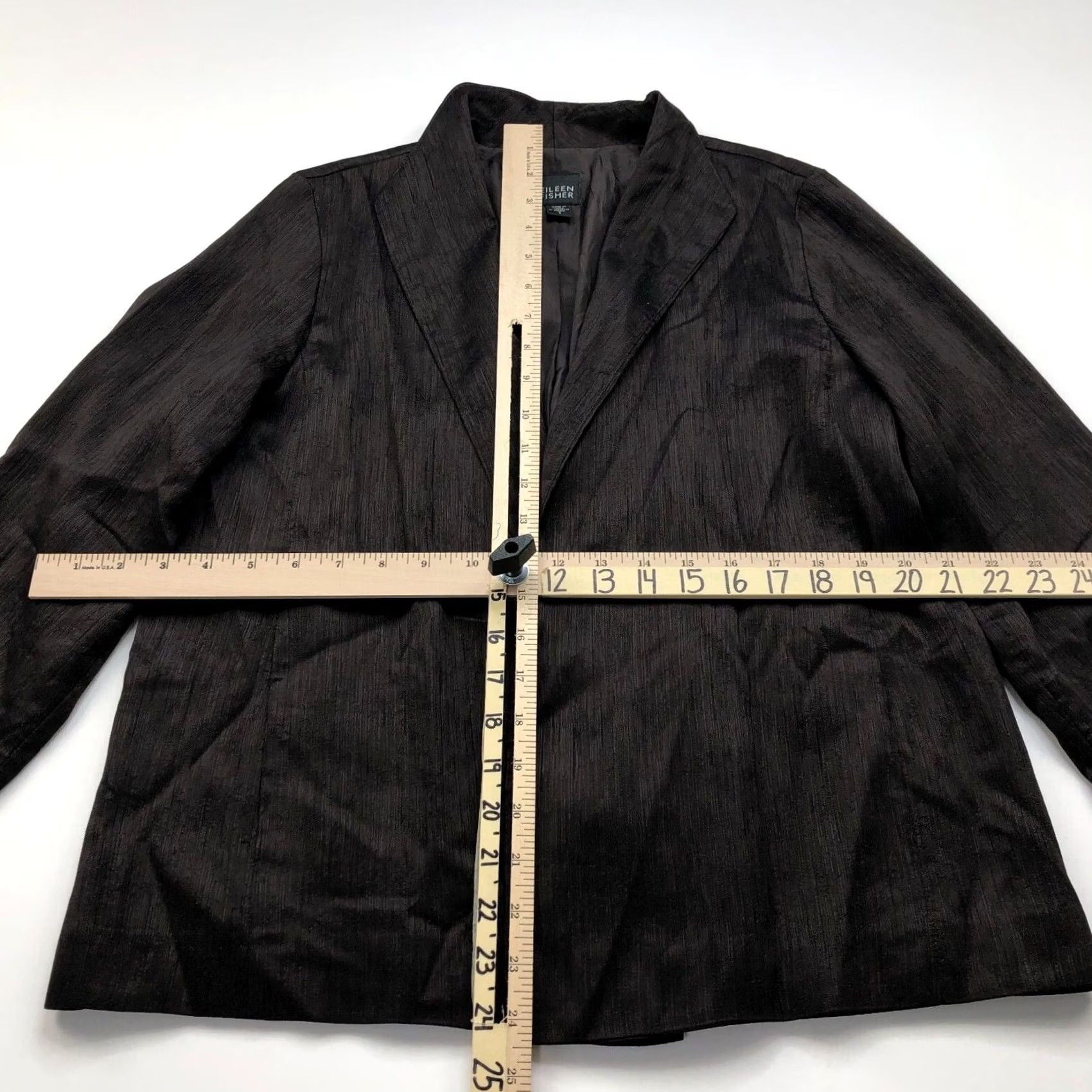 Eileen Fisher Eileen Fisher Blazer Style Jacket Lightweight Silk Cardigan Front Open Small Brown Women's S Long Sleeve Button Closure Mid-Length Vintage No Size S / US 4 / IT 40 - 6 Thumbnail