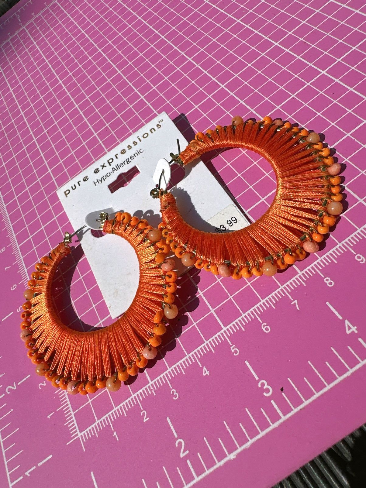 Designer pure expressions™ Hypo-Allergenic orange waved beaded circle Size ONE SIZE - 2 Thumbnail