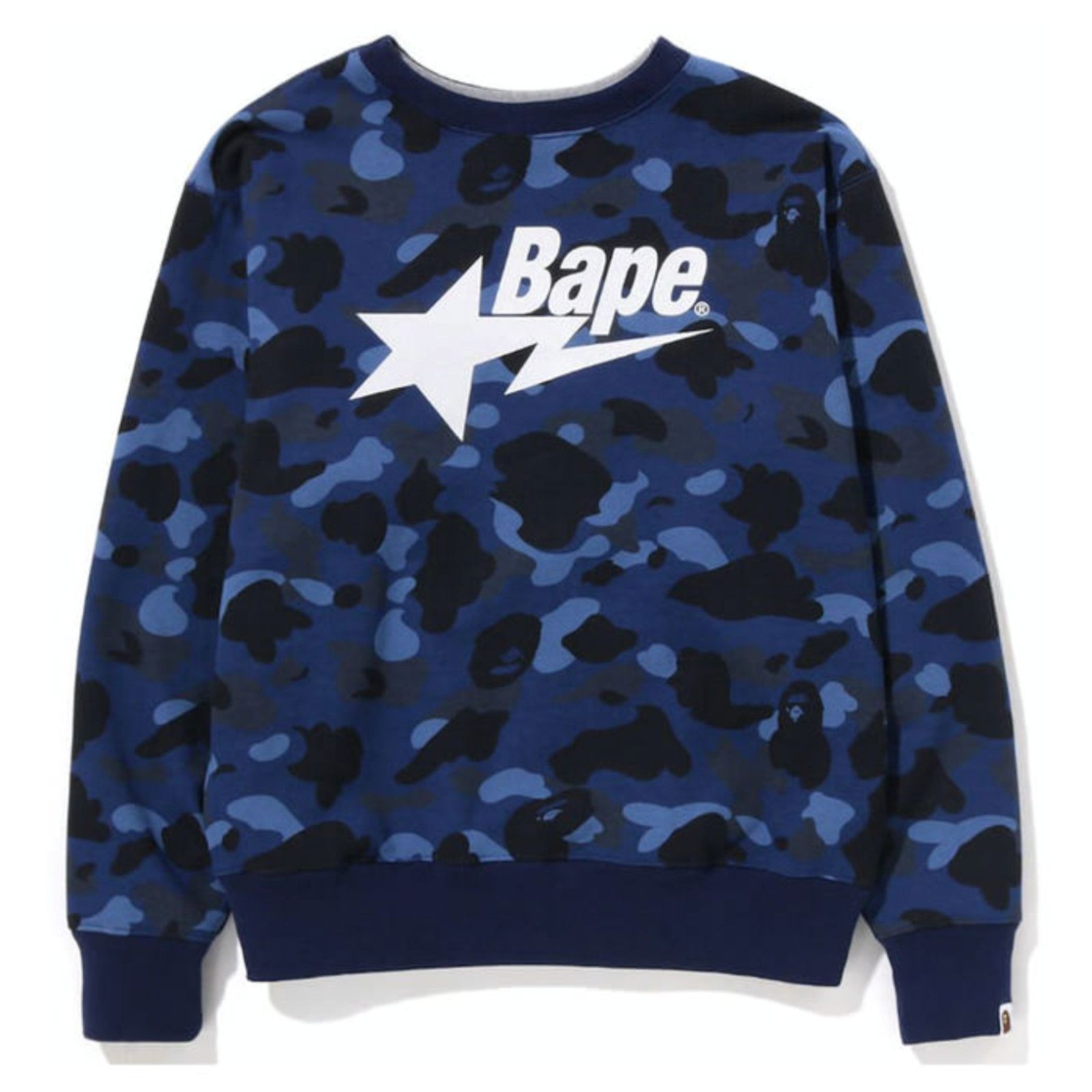 Bape 4Way Relaxed Fit Camo Bapesta Crewneck Sweater Size XL