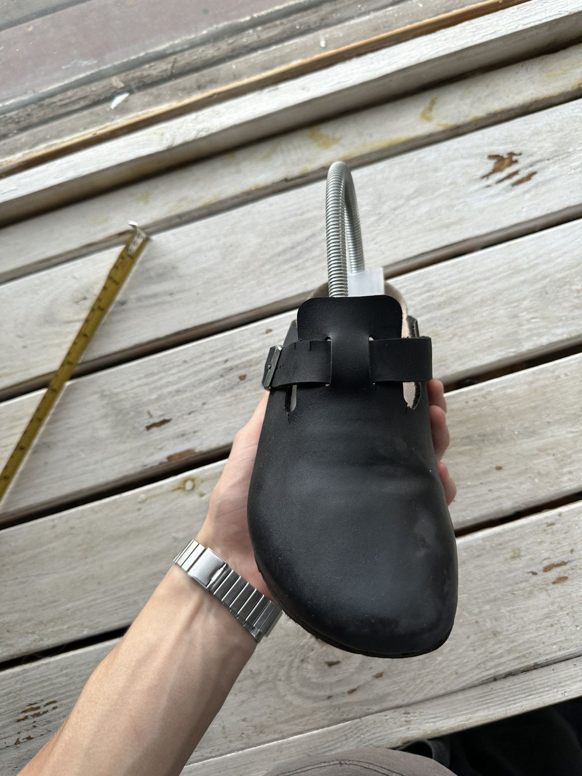 Birkenstock 🚨VNTG Birkenstock BOSTON 38 BLACK Luxe Sandals rare slides Size US 8 / IT 38 - 3 Thumbnail