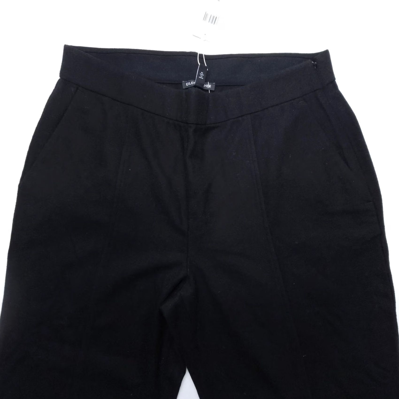 Eileen Fisher Eileen Fisher Pants Womens Medium Black Flannel Wool Flat Front Tapered 26in Inseam NWT Authentic Dress Size 32" / US 10 / IT 46 - 5 Thumbnail