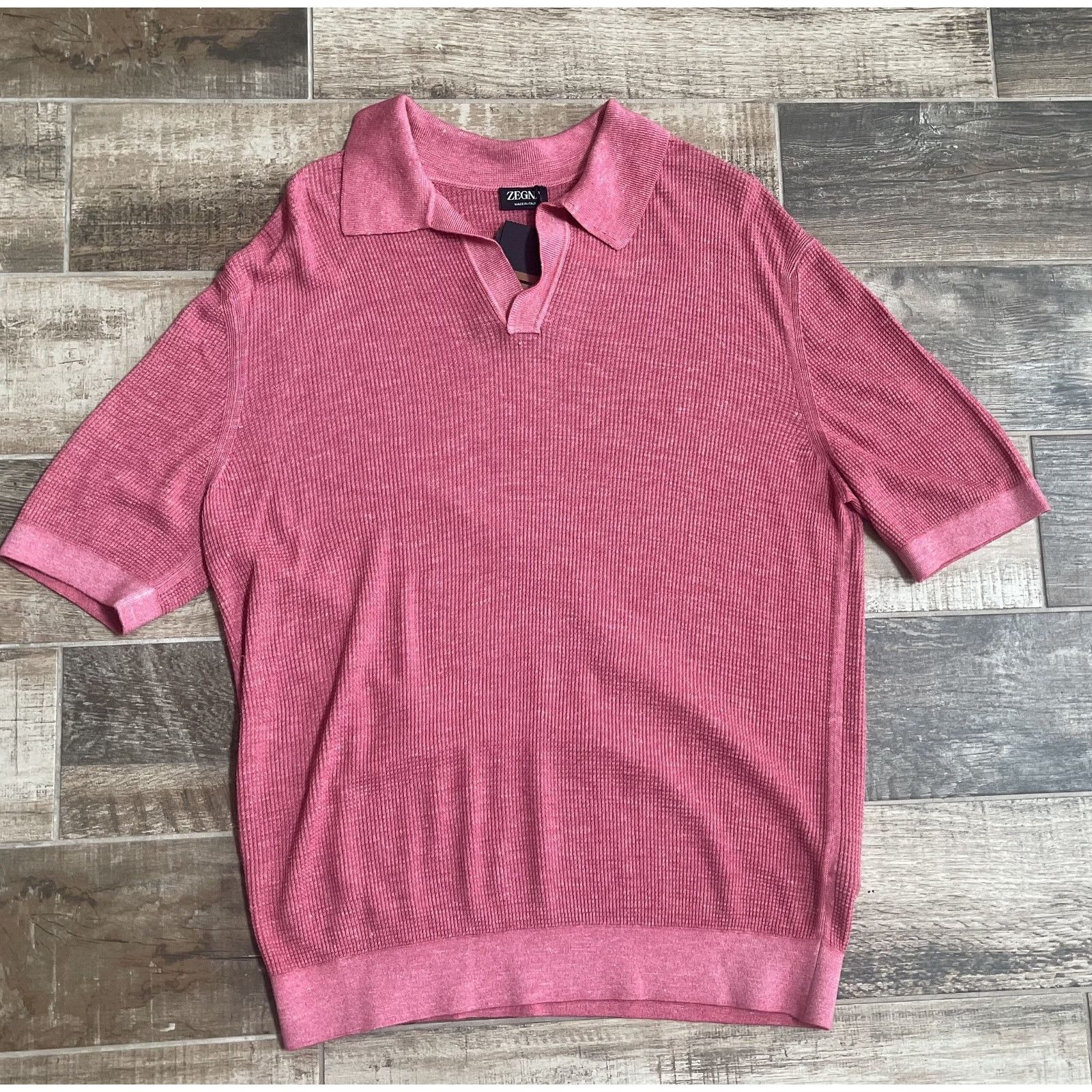Ermenegildo Zegna $1,995 NWT Ermenegildo Zegna Cashmere Blend Polo Pink 54/XL Size US XL / EU 56 / 4 - 1 Thumbnail